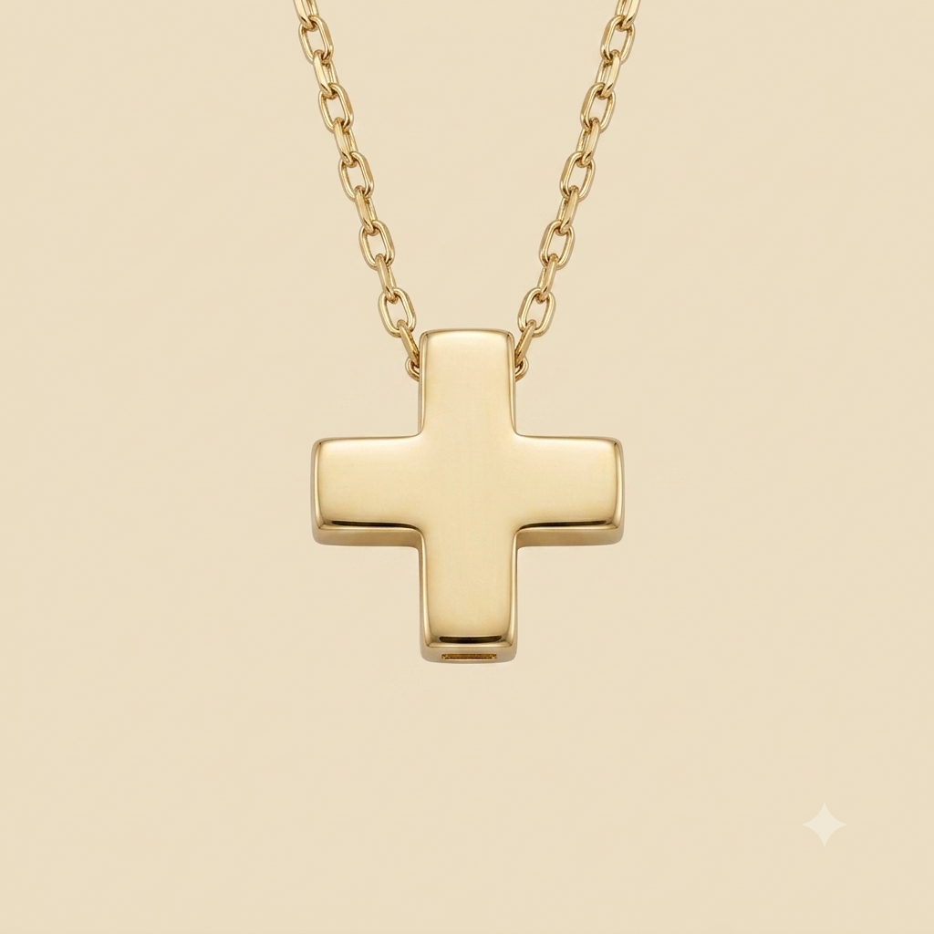 Yellow Gold 18k Sliding Cross Necklace