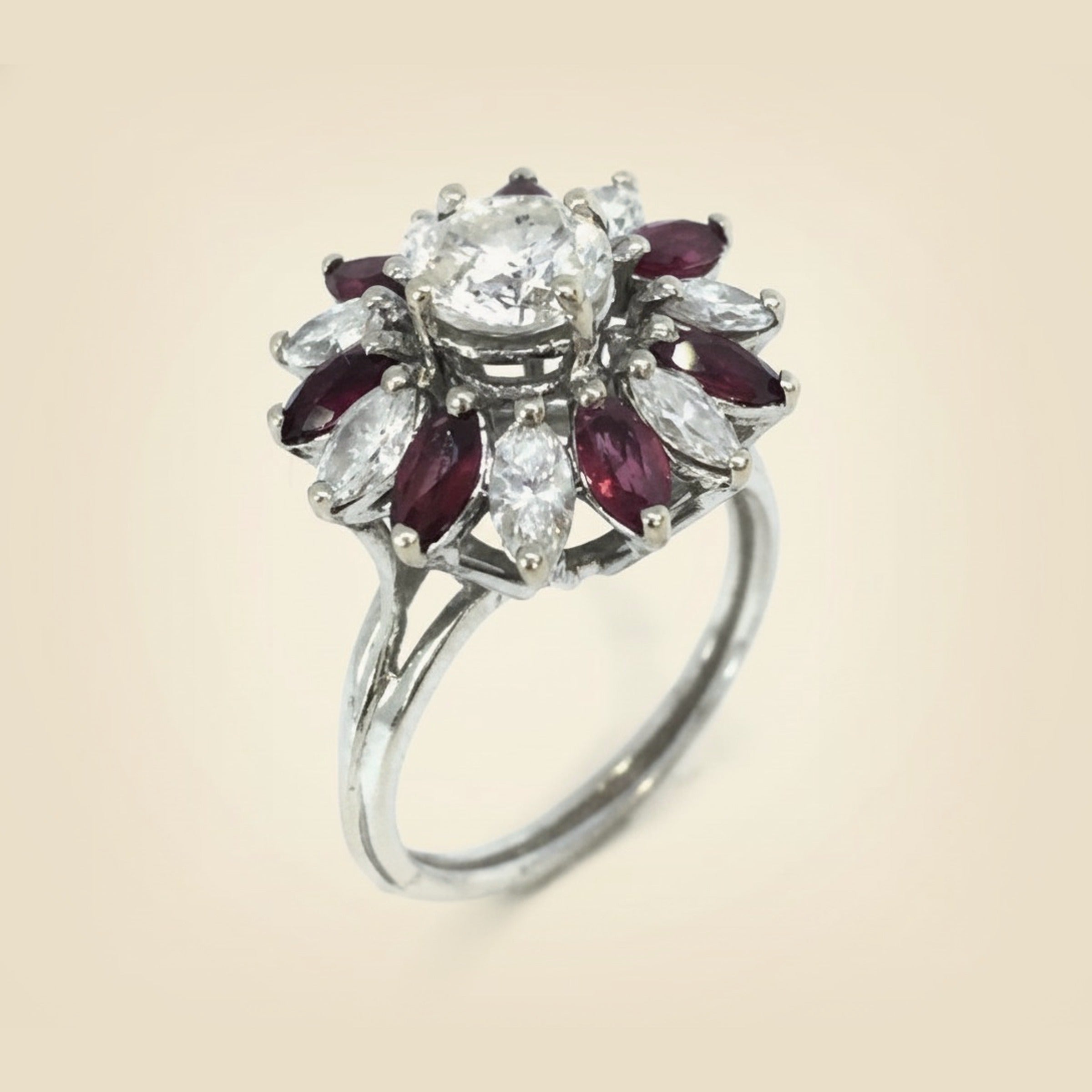 14K Diamond & Ruby Cocktail Ring