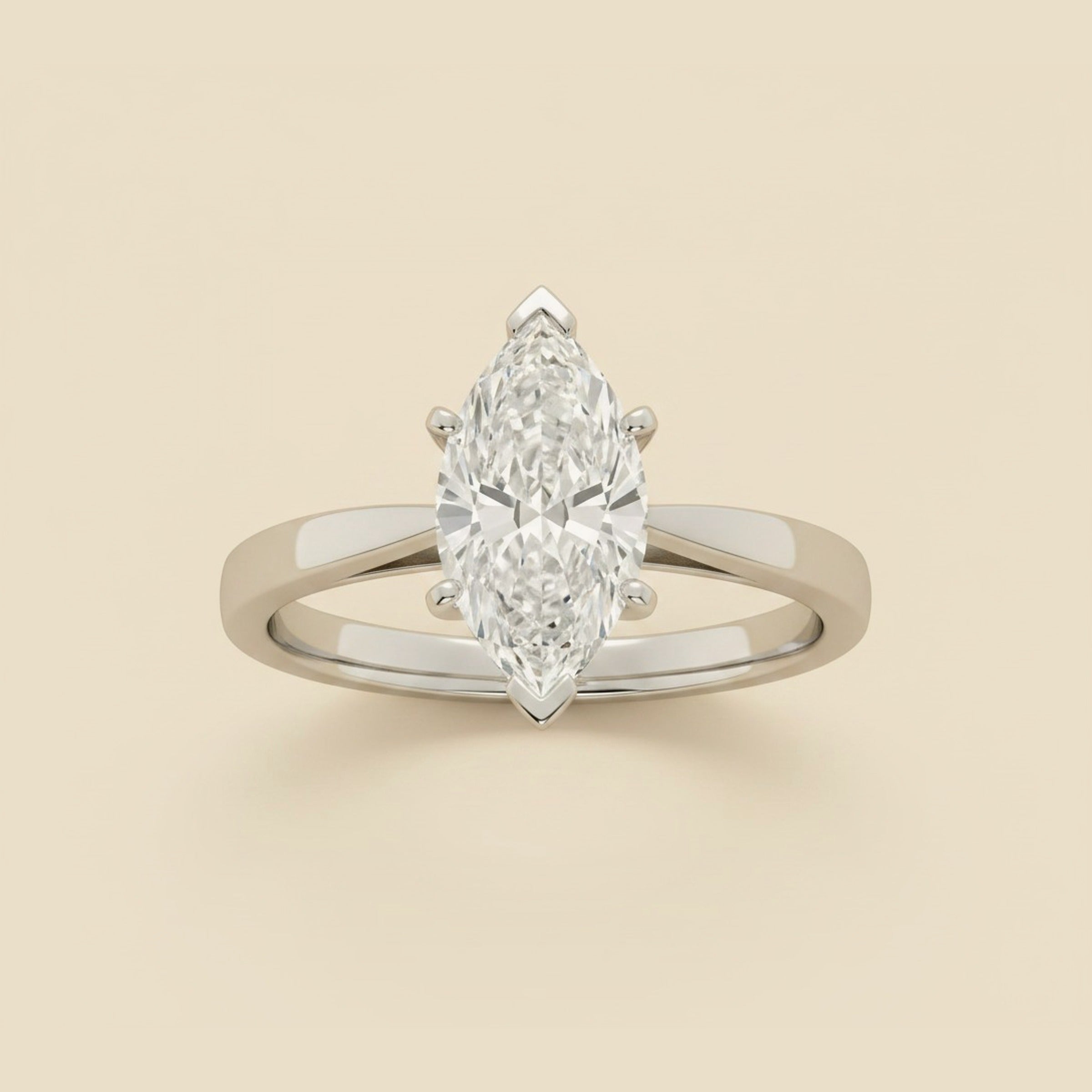 Platinum Solitaire Marquise Diamond Engagement Ring