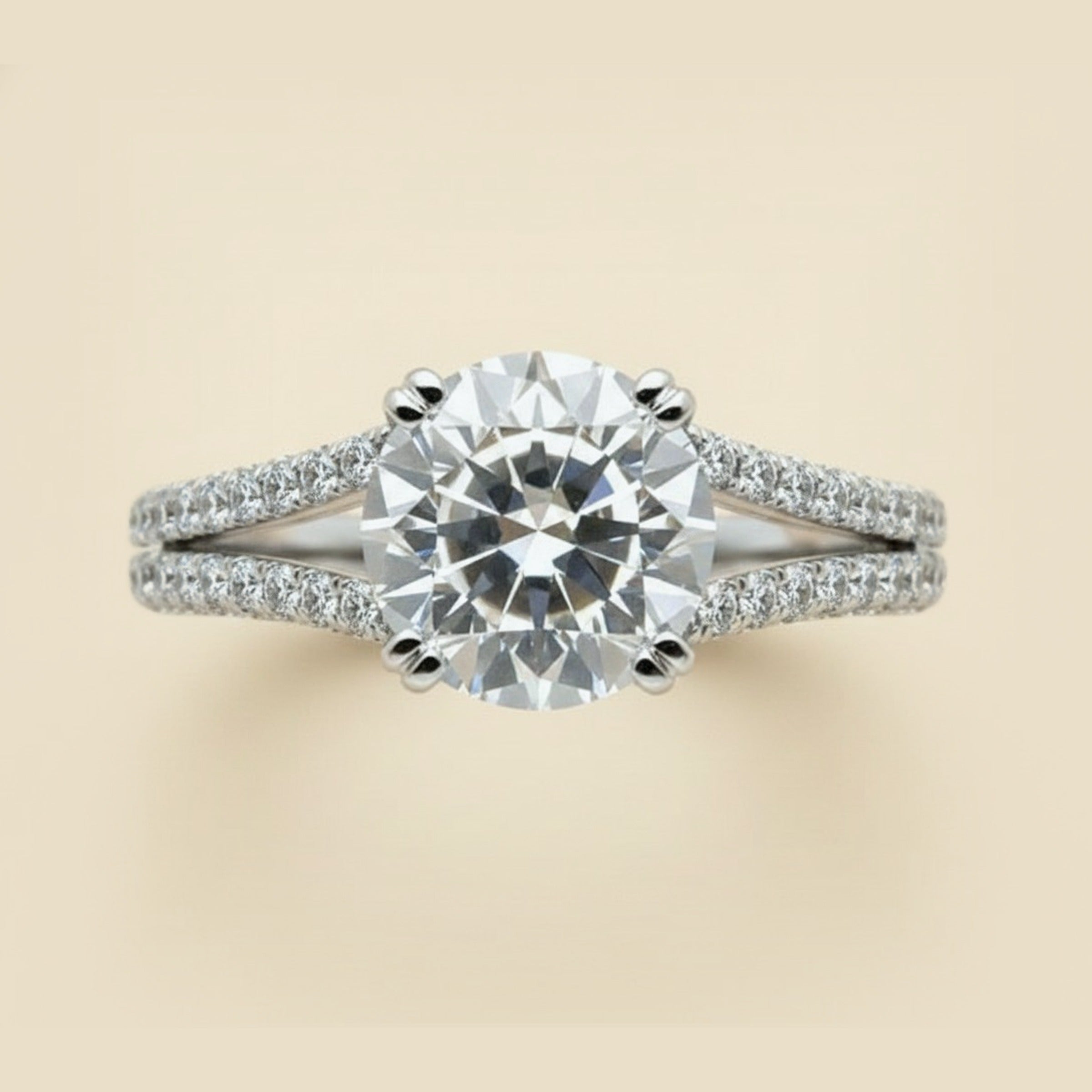 Platinum Diamond Engagement Ring 3.02 E/SI1