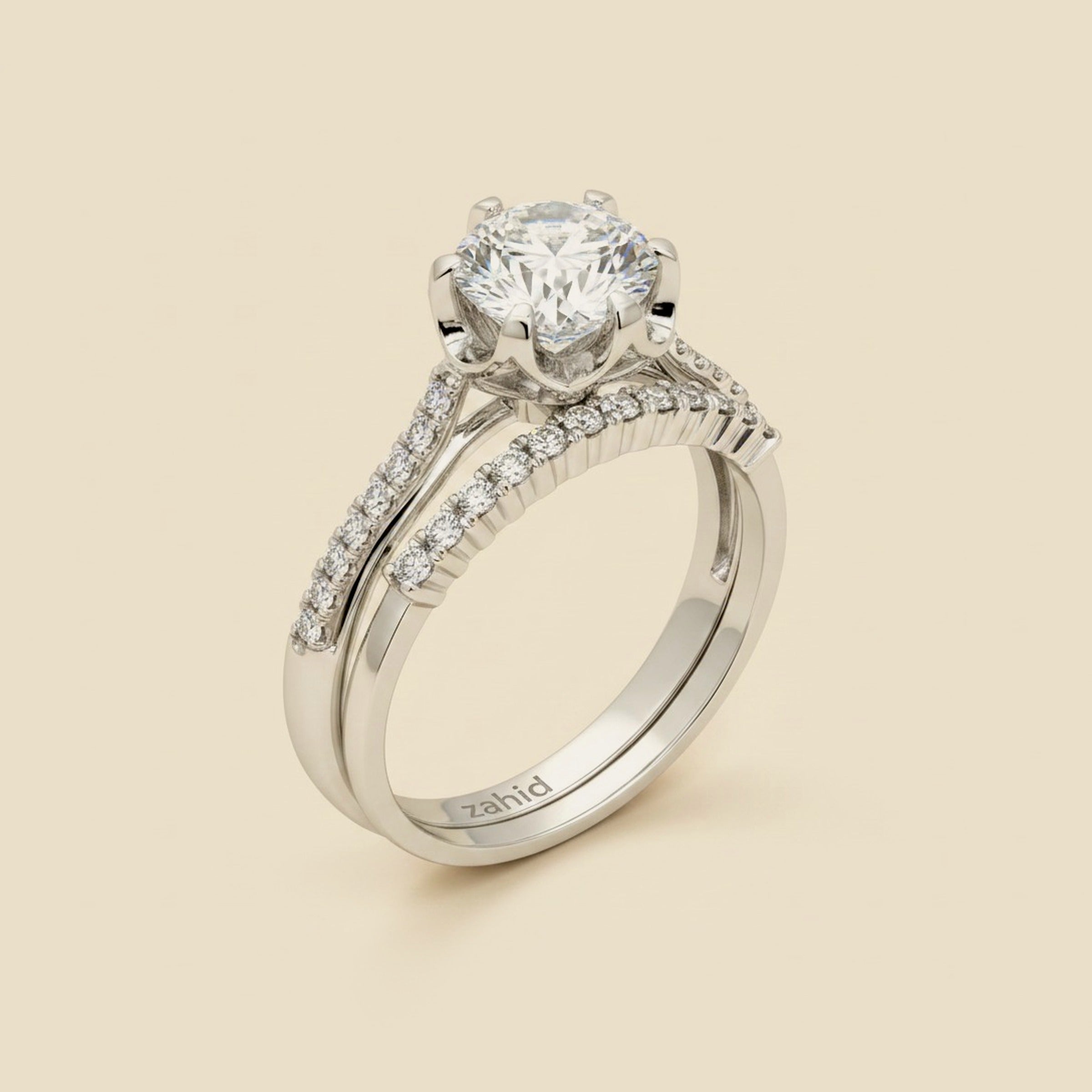 Platinum 6 Prong Diamond Engagement Ring 0.70ct.