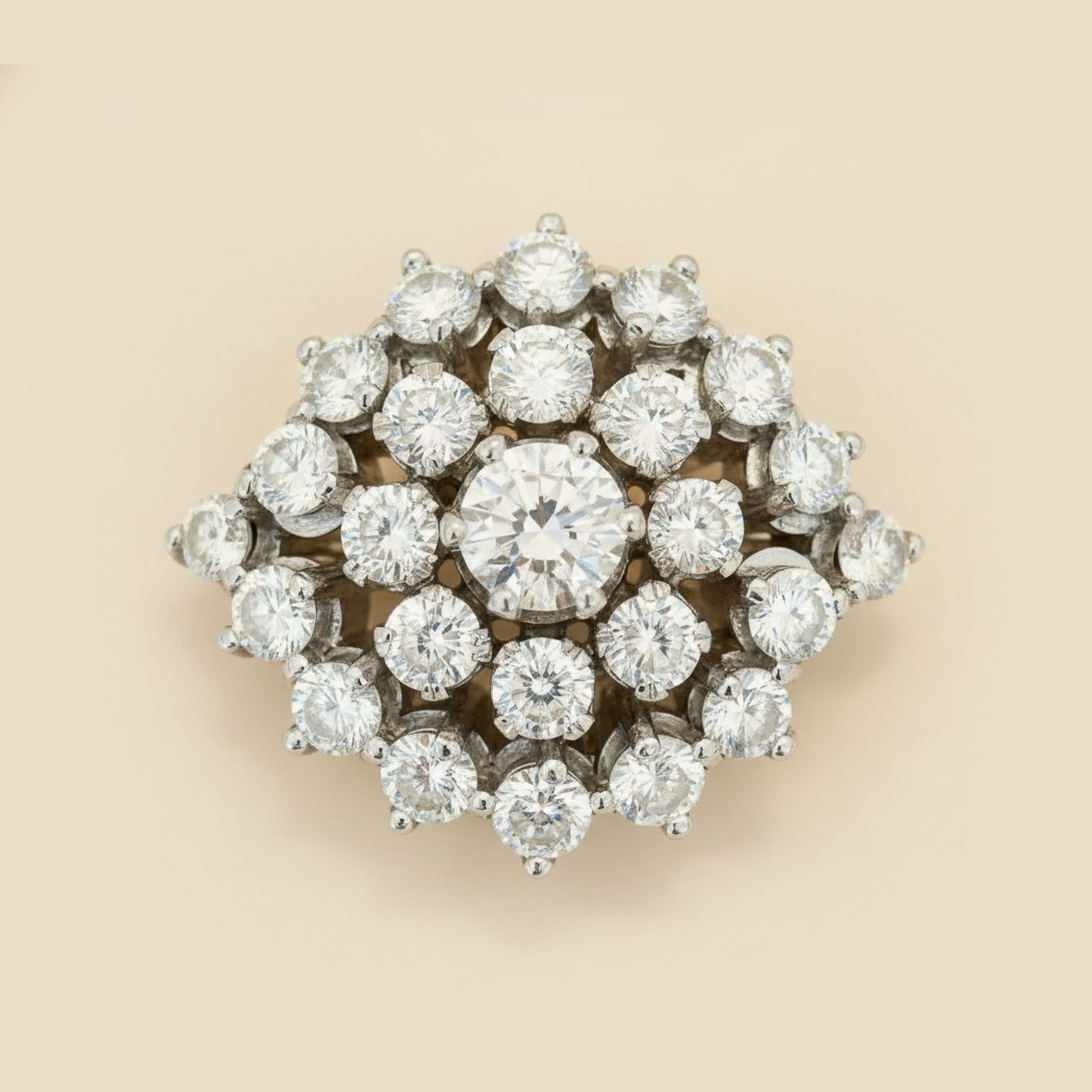 White Gold Diamond Cluster Slide Pendant