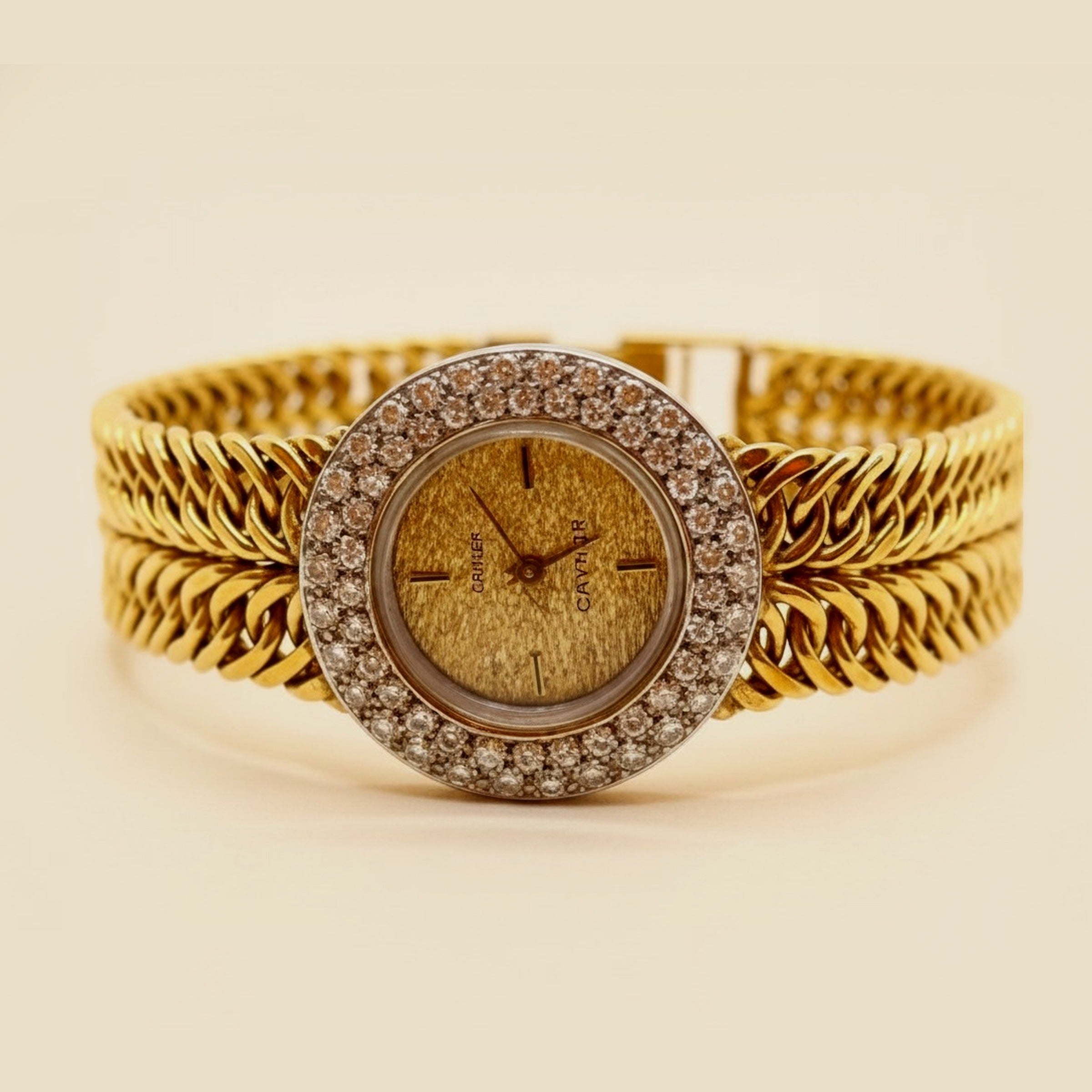 Lady's Renaud Double Braid Diamond Bezel Wrist Watch