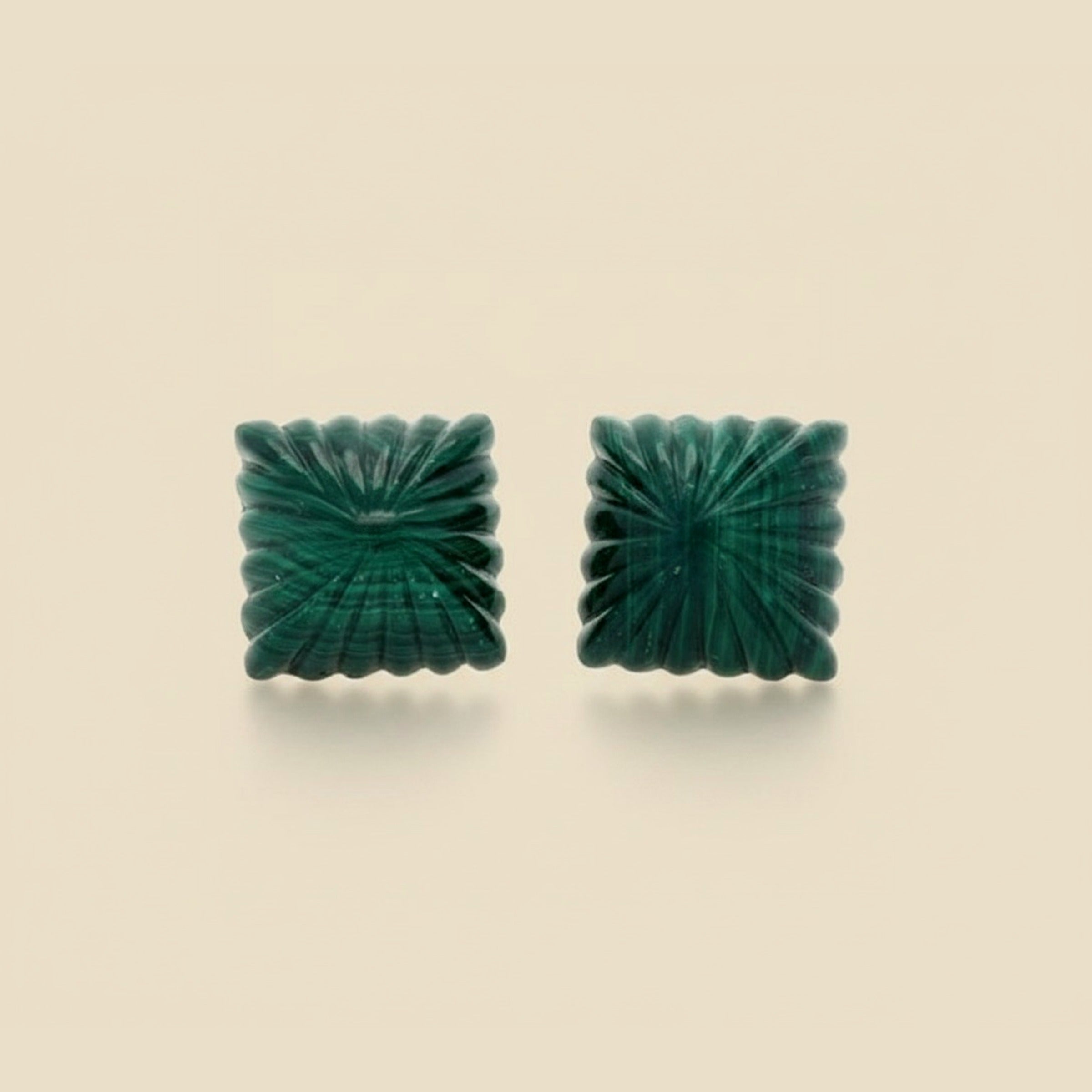 Carved Jade Umbrella Earrings