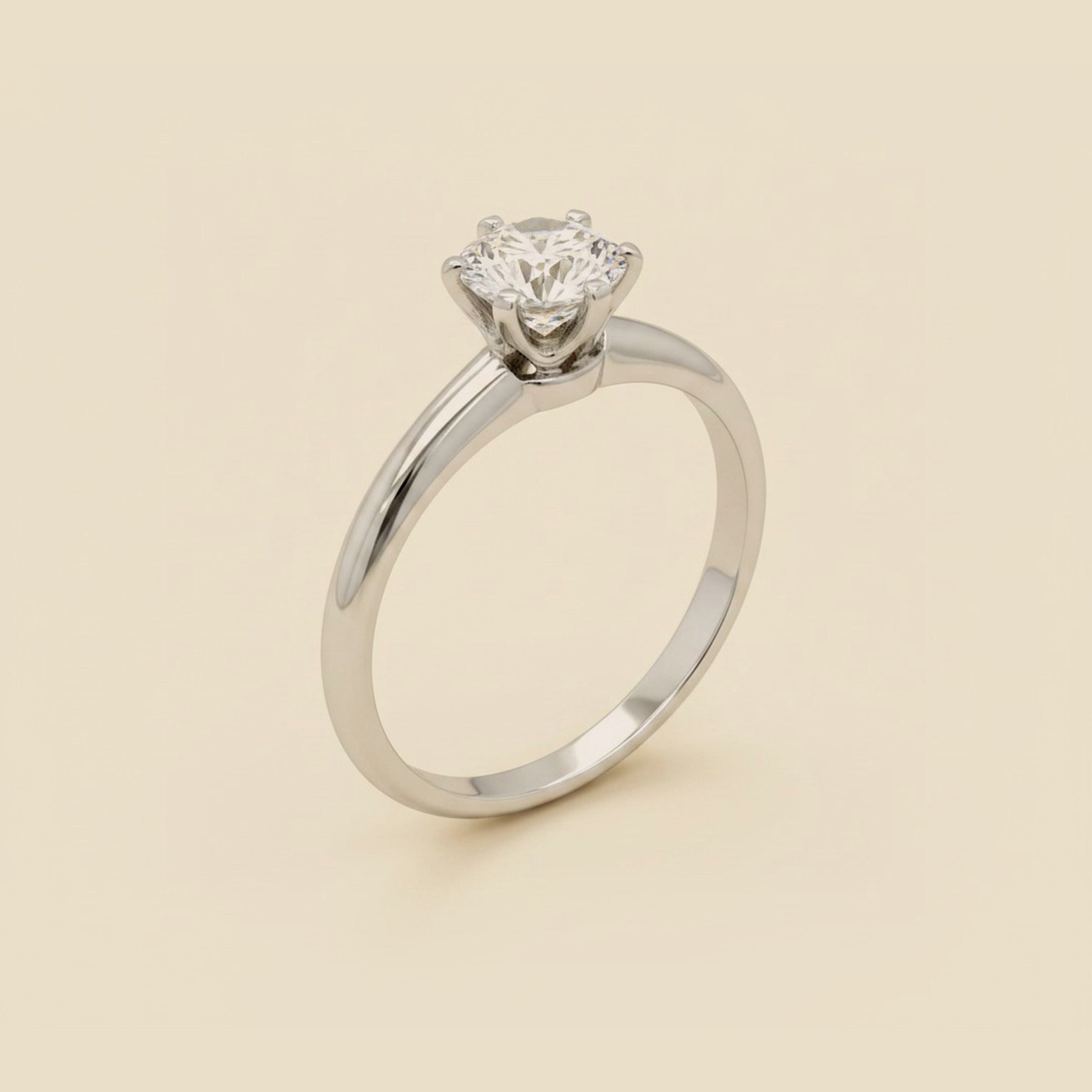 Tiffany & Co. Classic Platinum Diamond Solitaire Engagement Ring