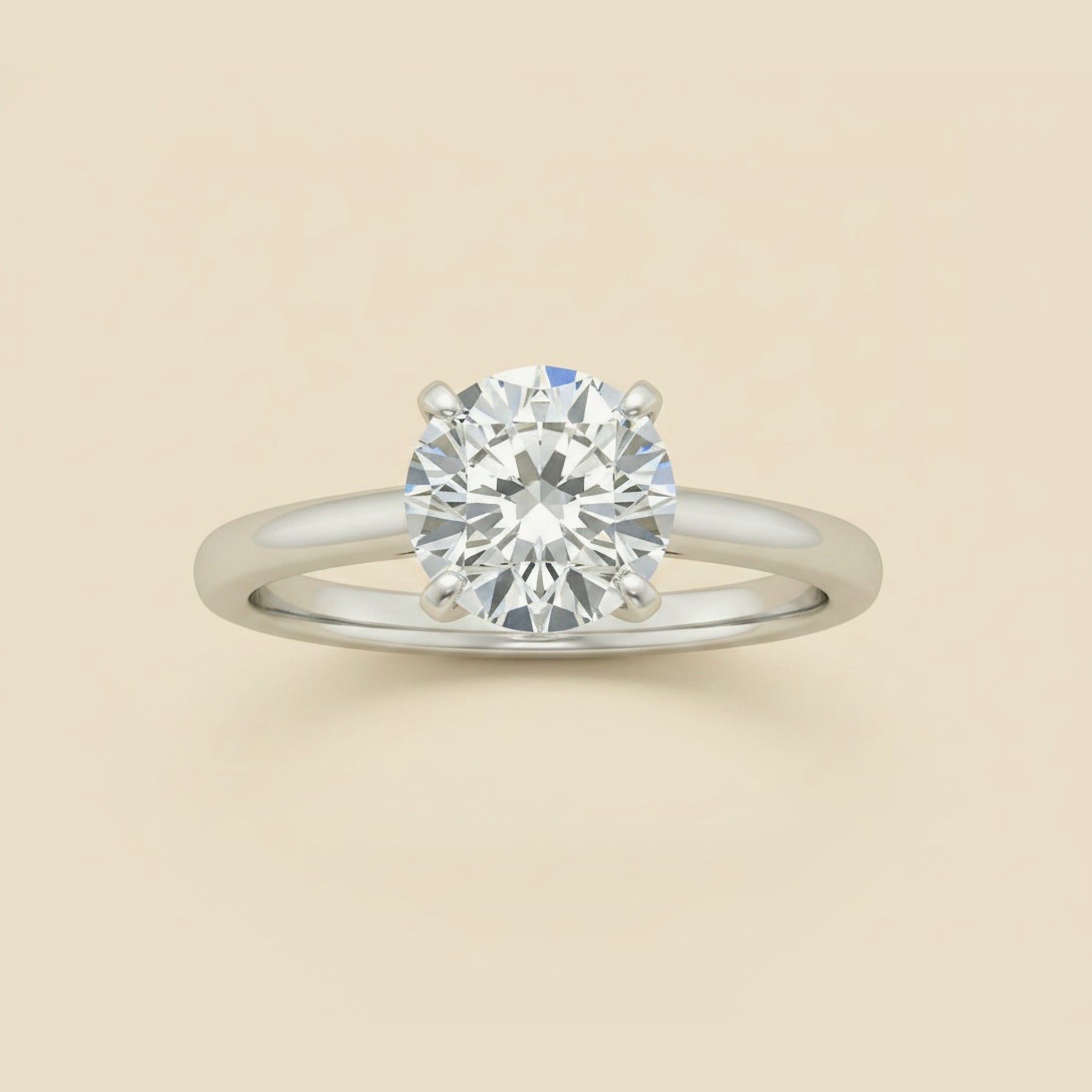 Platinum DeBeers Solitaire Diamond Engagement Ring