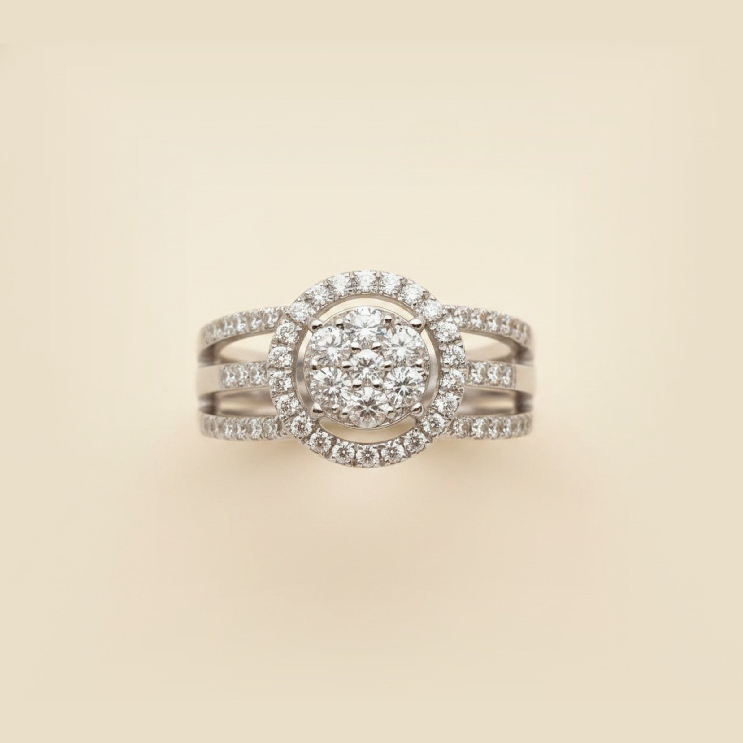 White Gold Diamond Cluster Ring