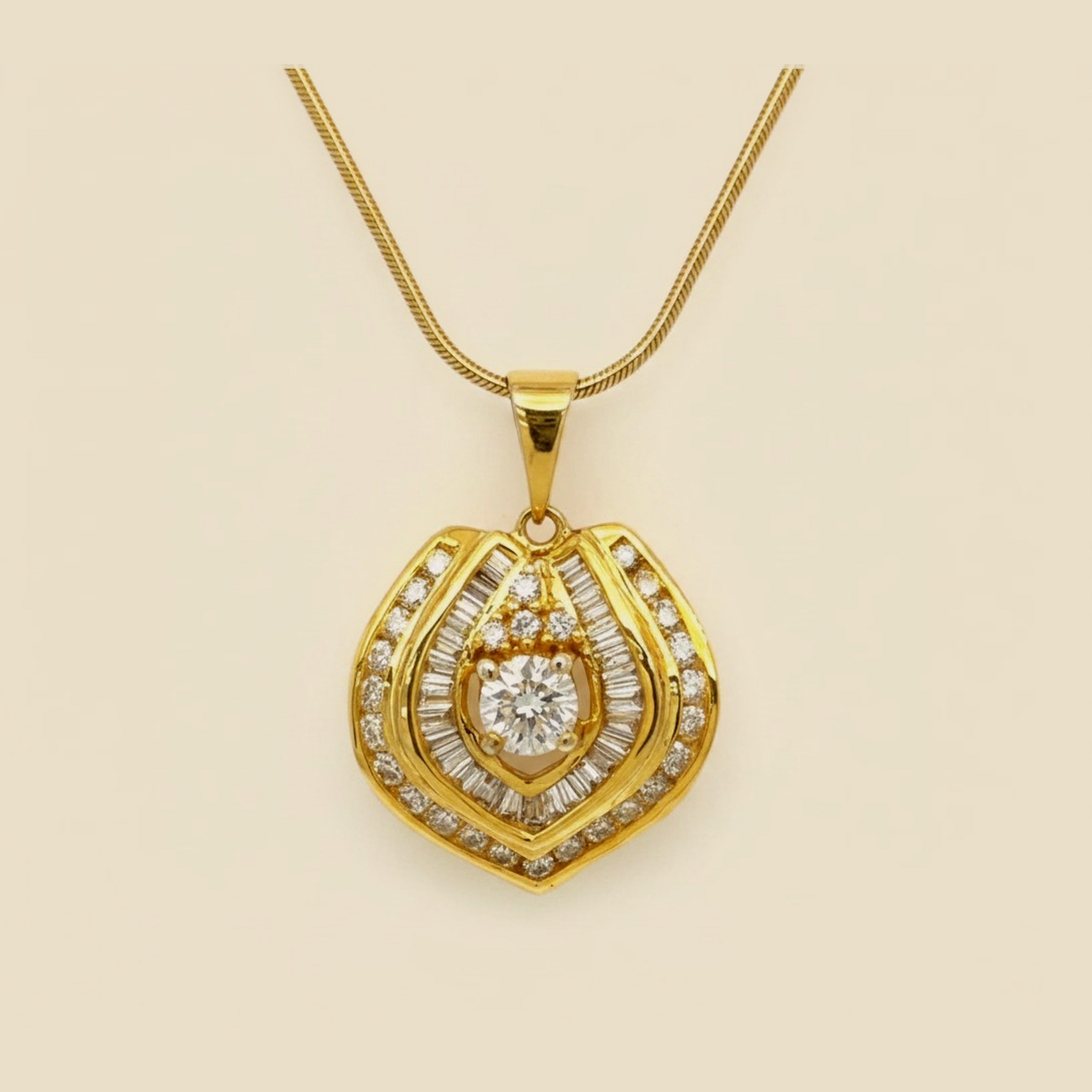 Channel Set Diamond Cluster Pendant
