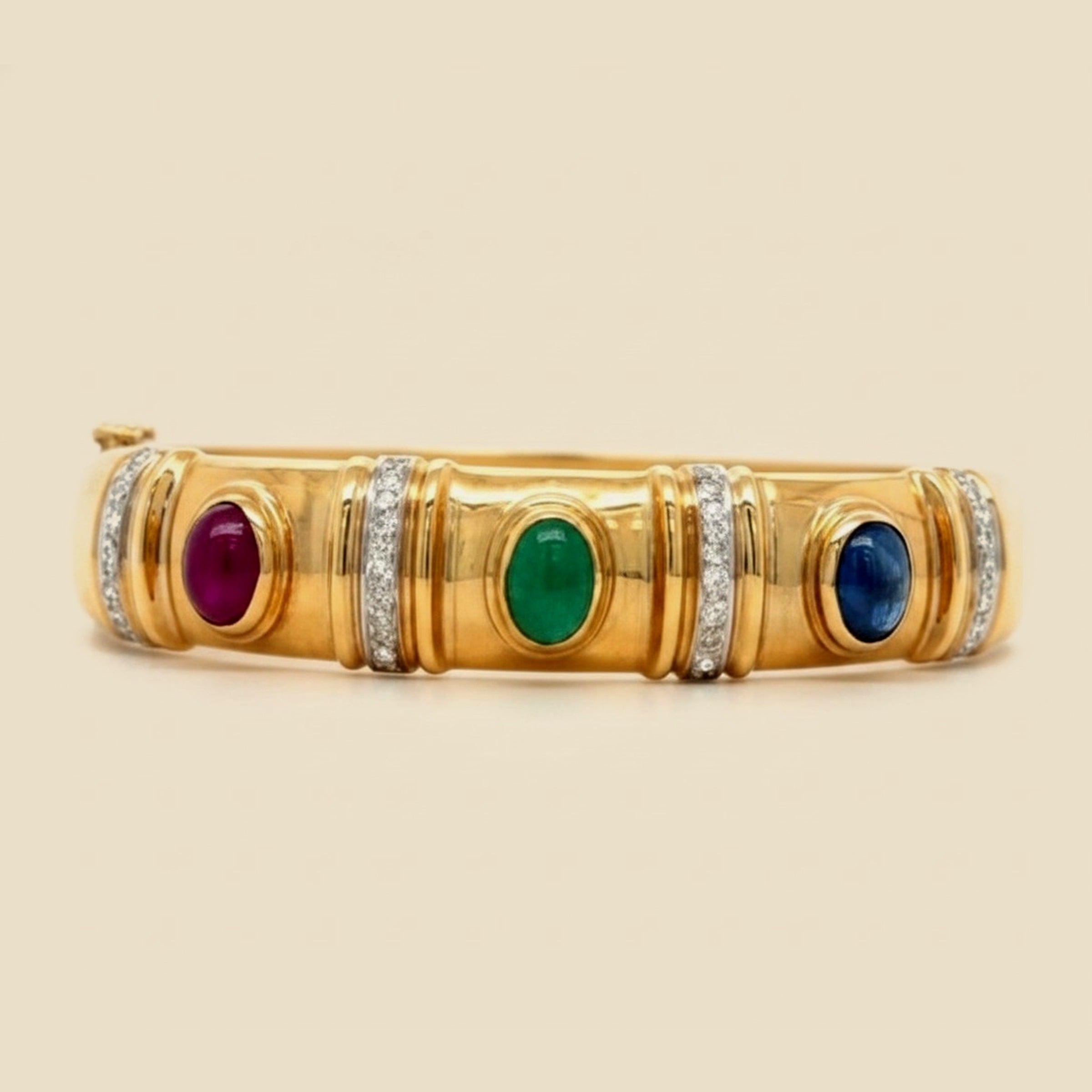 Yellow Gold Three Stone Bracelet