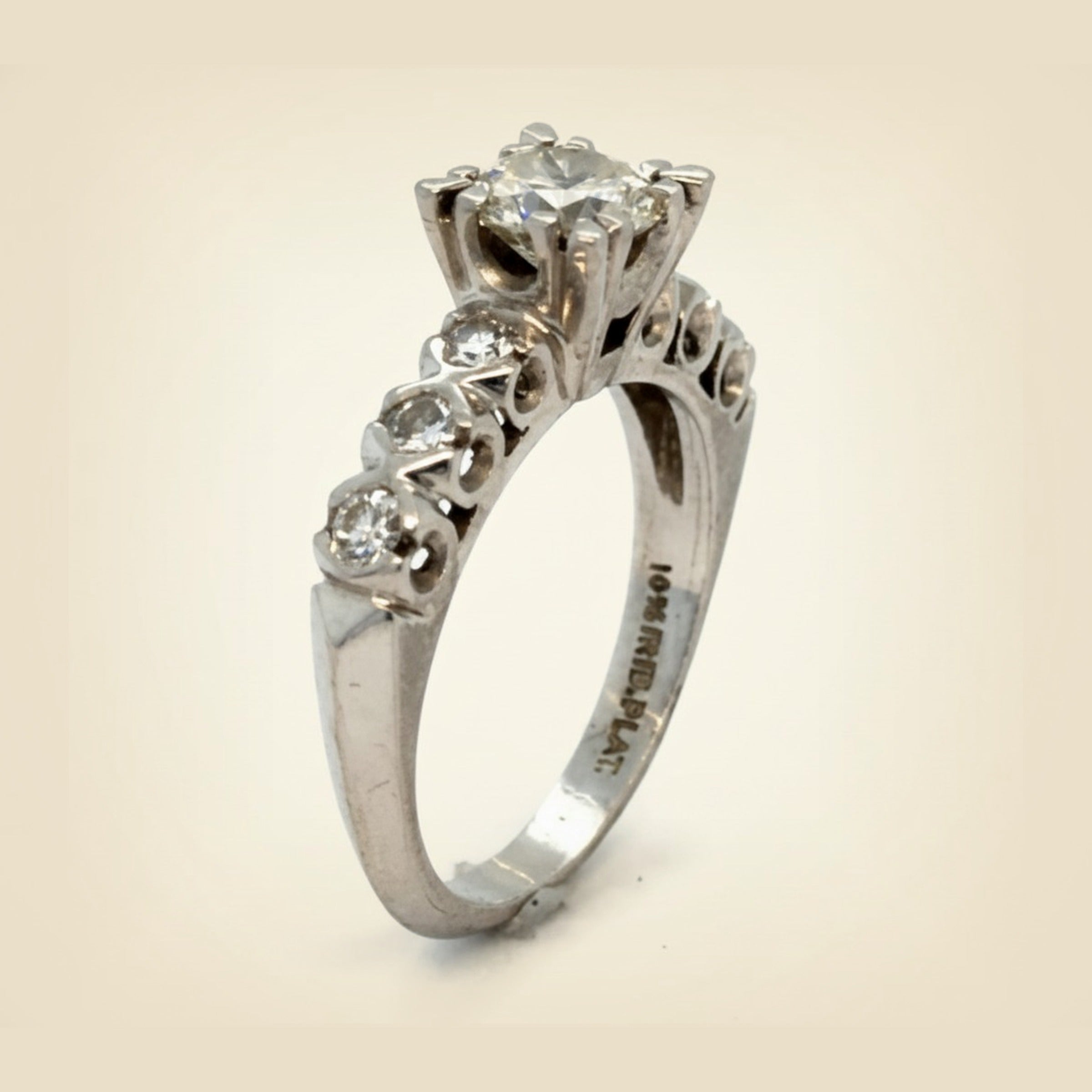 Vintage Platinum Diamond Engagement Ring