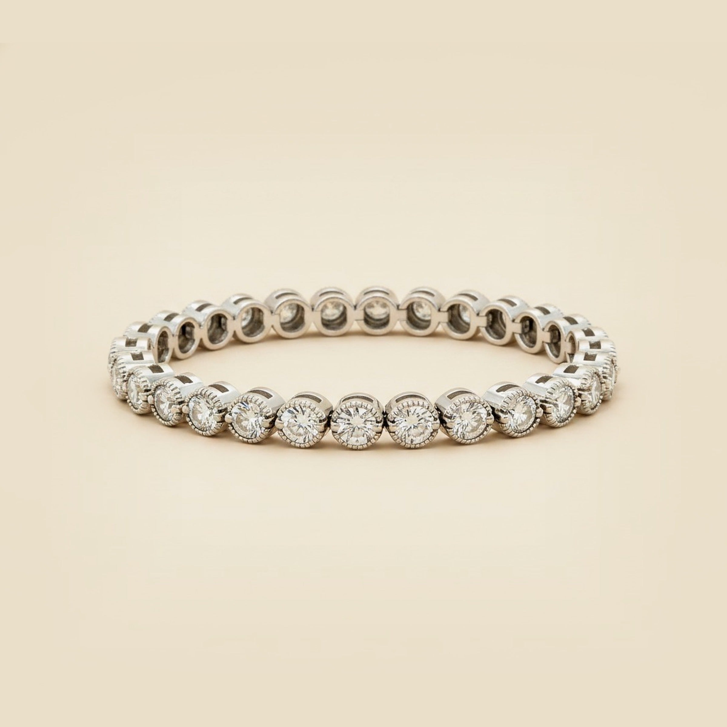 14k White Gold Diamond Line Bracelet