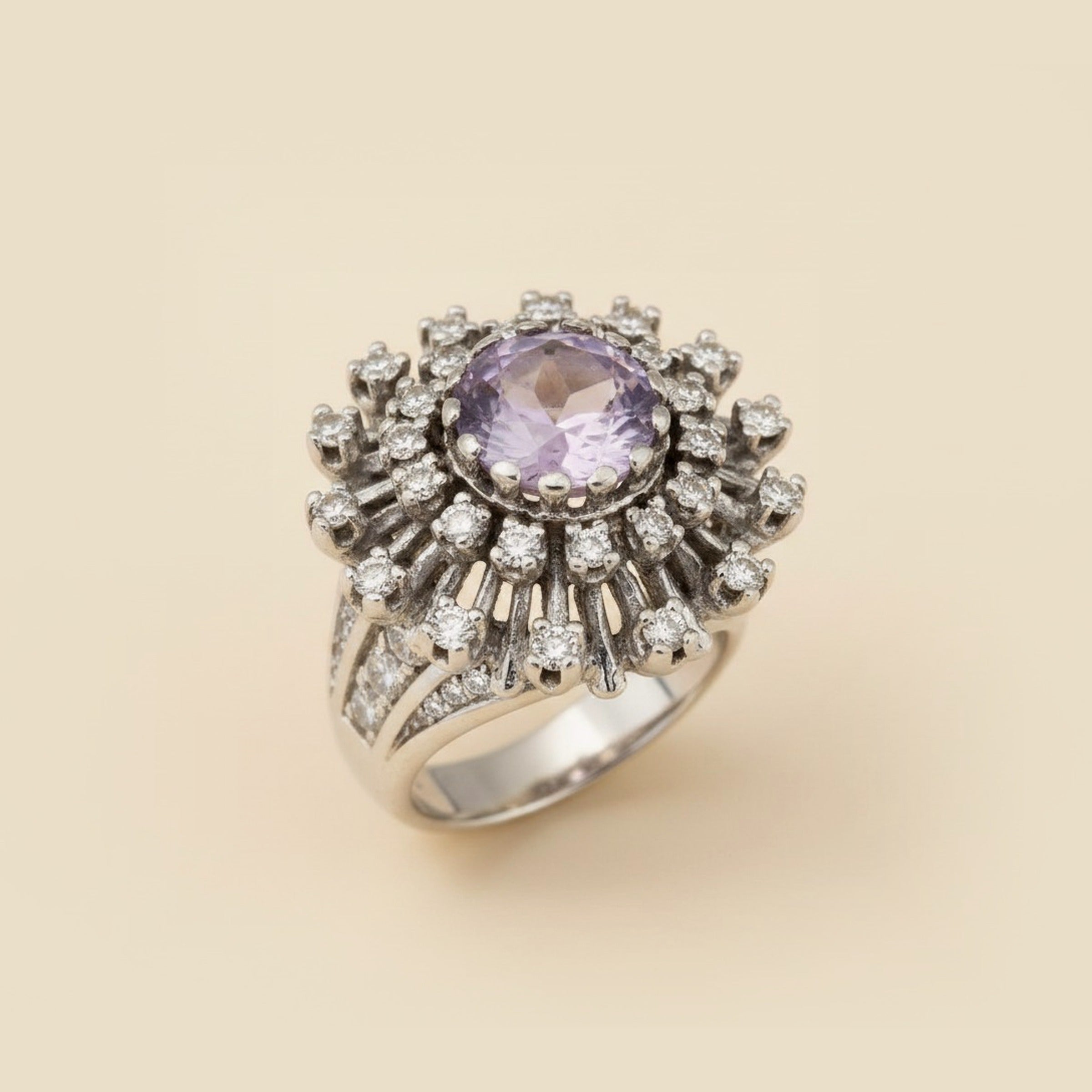 Amethyst & Diamond Retro Cocktail Ring – Empire Diamond