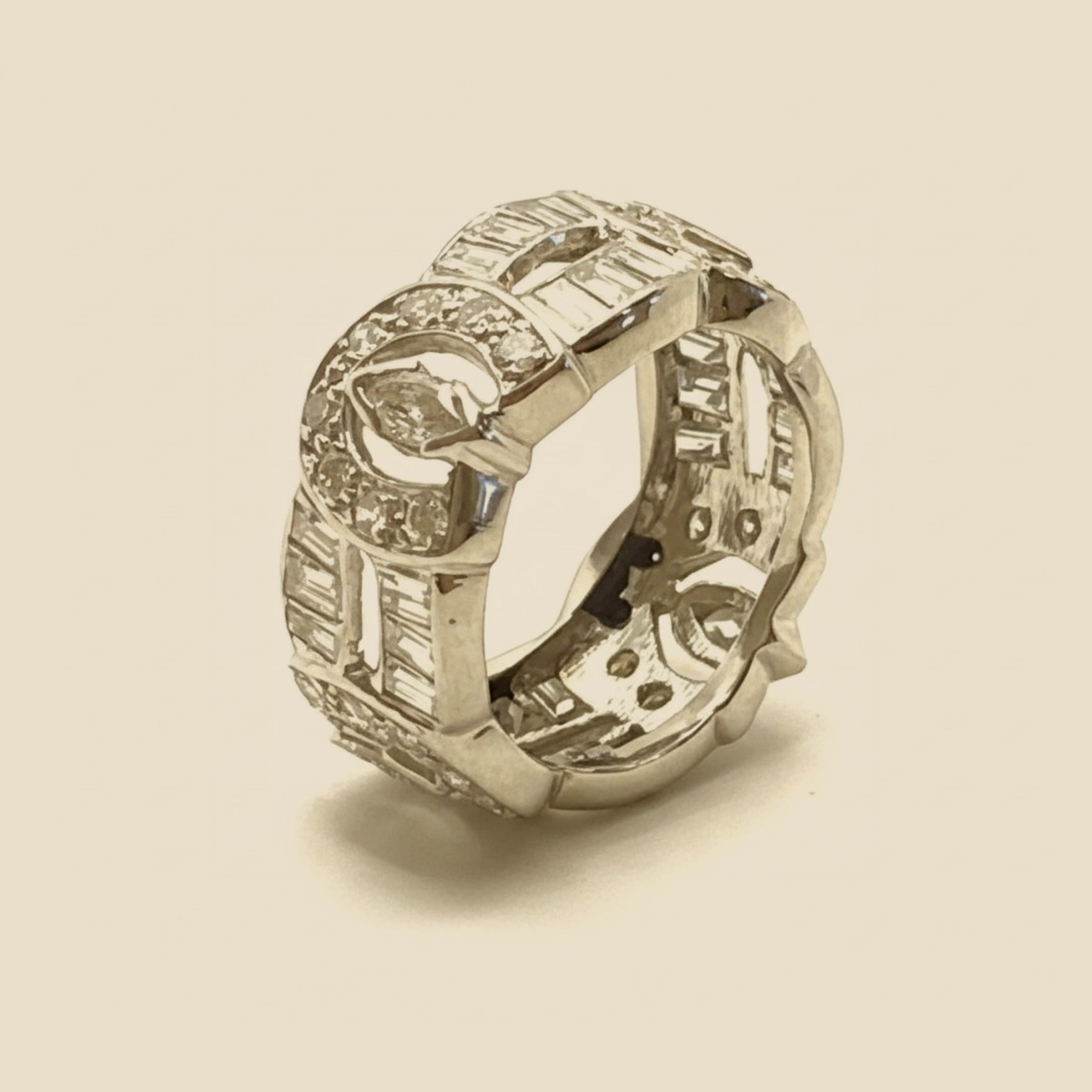 Art Deco Platinum Diamond Eternity Band