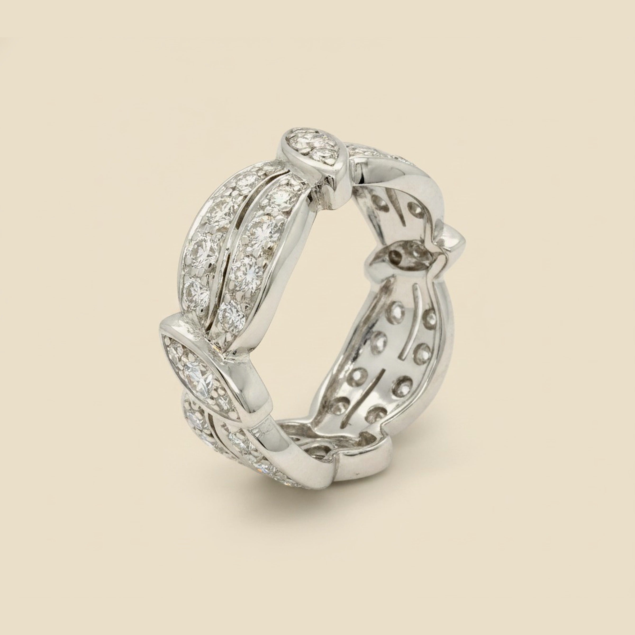 Art Deco Platinun Diamond Eternity Band