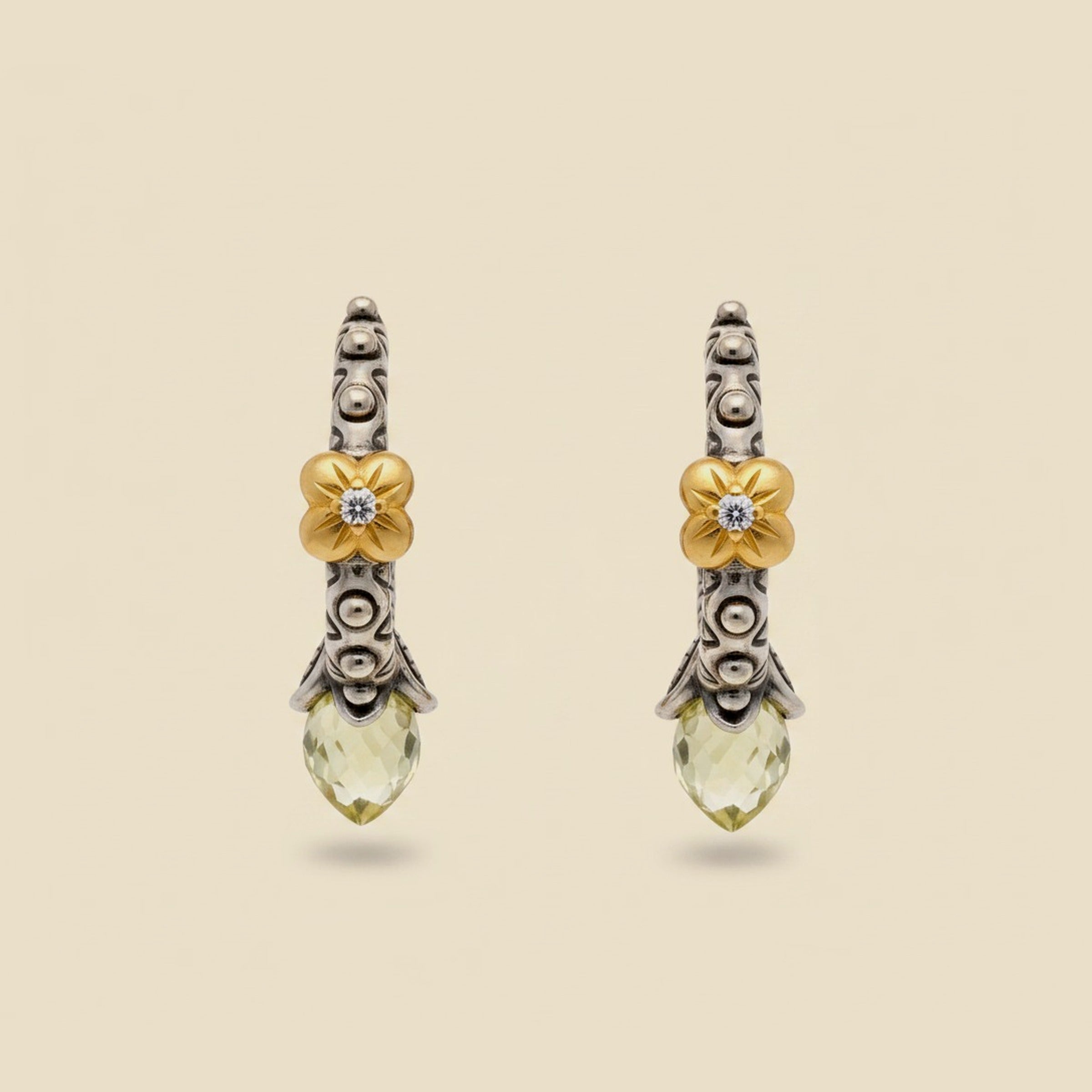Barbara Bixby Sterling Silver & YG Peridot Earrings – Empire Diamond