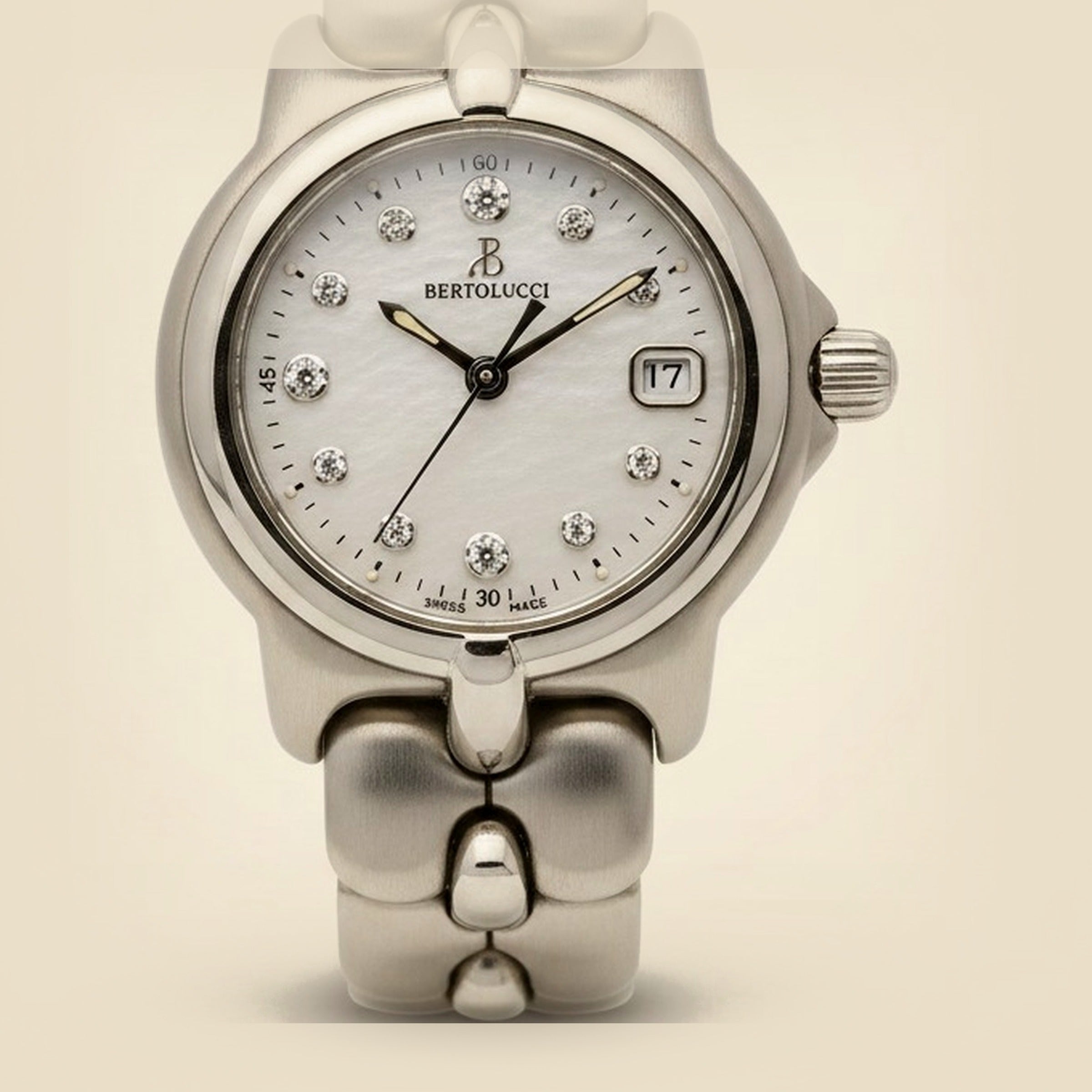 Bertolucci "V" Lady's Stainless Steel Watch – Empire Diamond – view 2