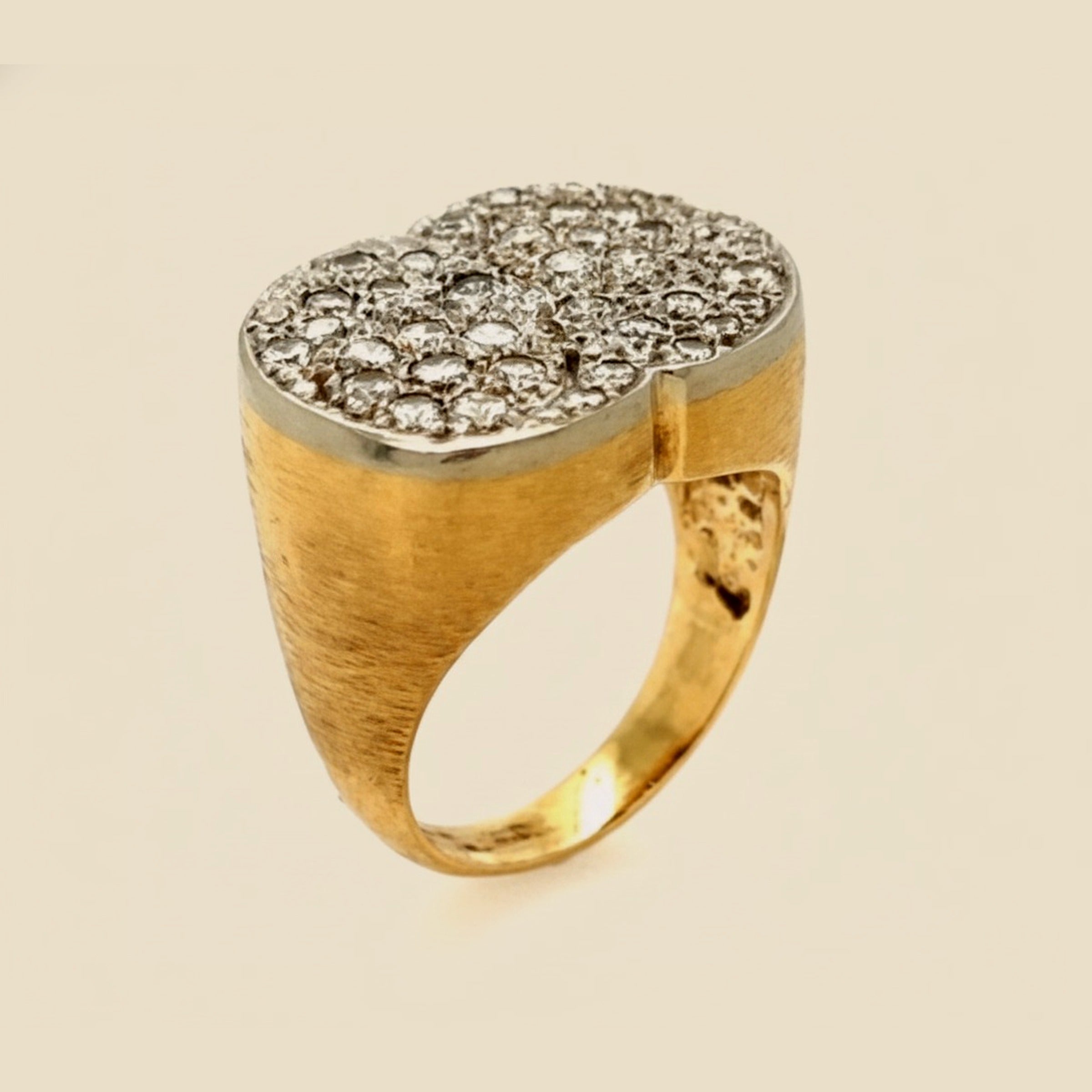 Brushed Yellow Gold Diamond Cluster Ring – Empire Diamond – view 2