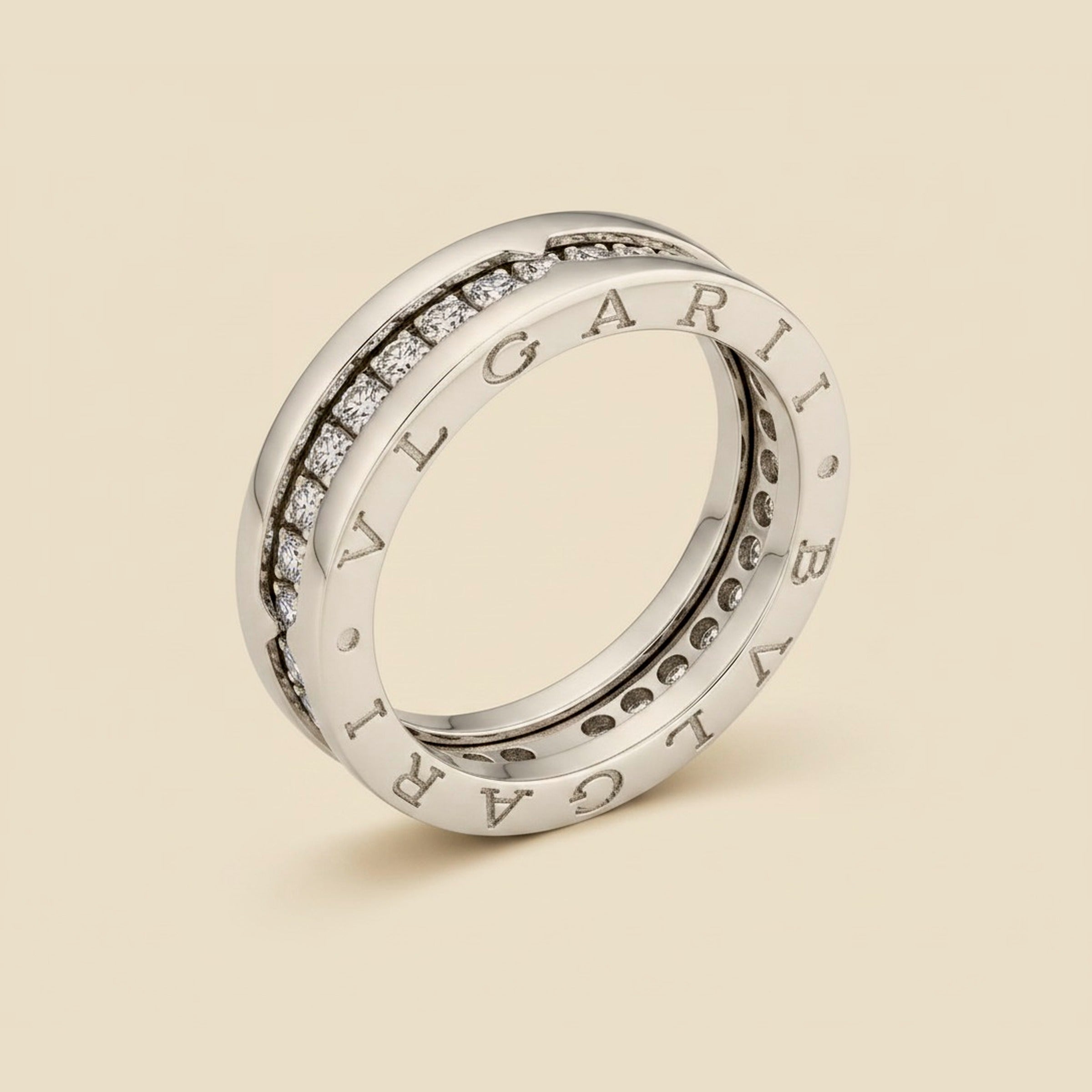 Bulgari White Gold Diamond Band Ring
