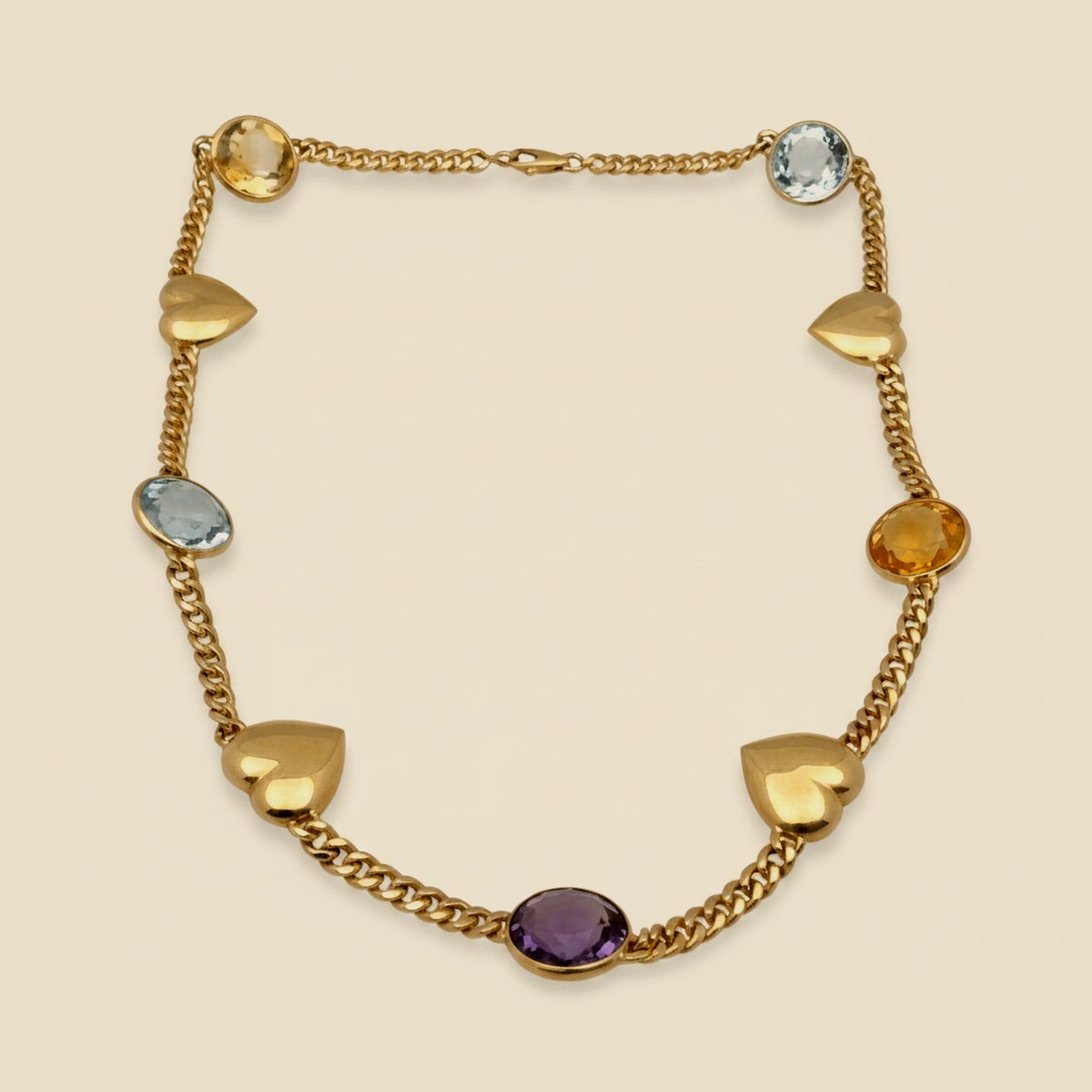Colored Stone Heart Motif Choker Necklace – Empire Diamond
