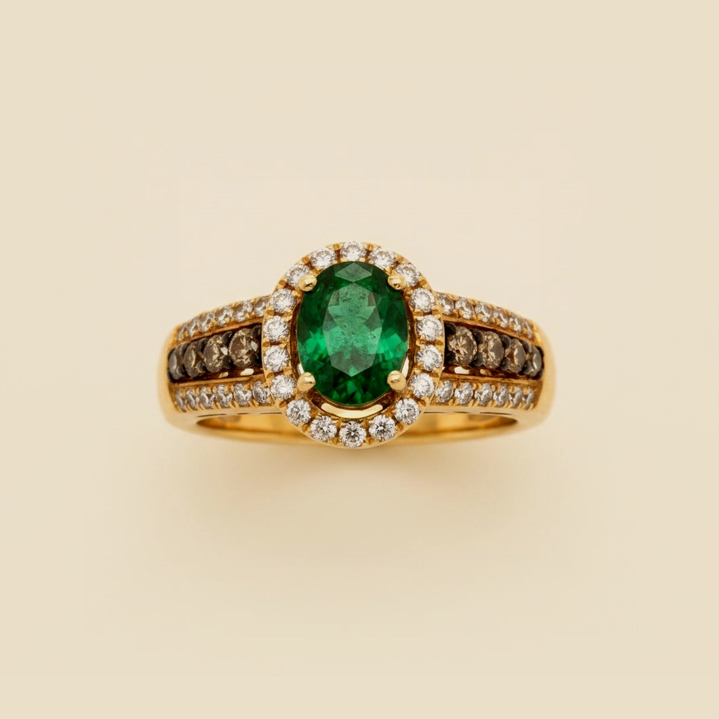 Columbian Emeralds International Colombian Emerald & Diamond Cocktail Ring – Empire Diamond – view 2