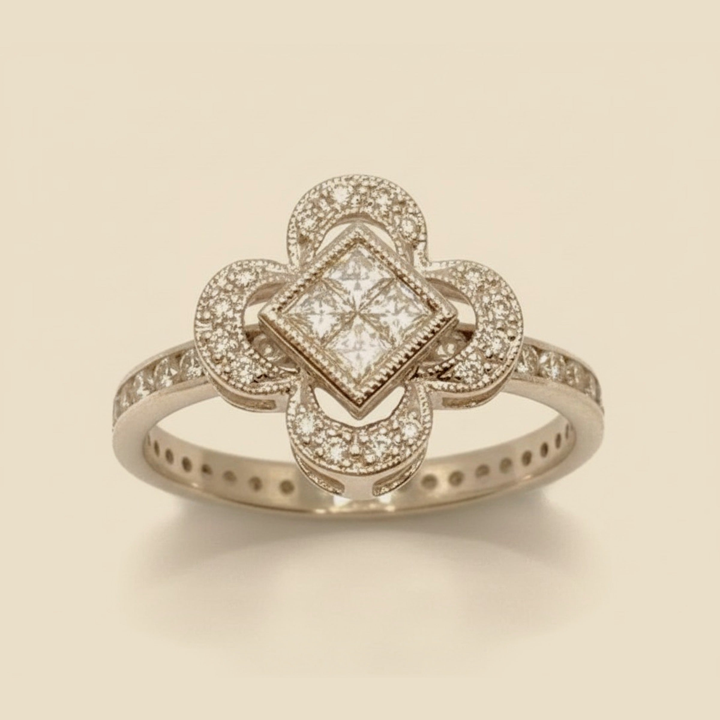 Diamond 4 Leaf Clover Ring – Empire Diamond – view 2