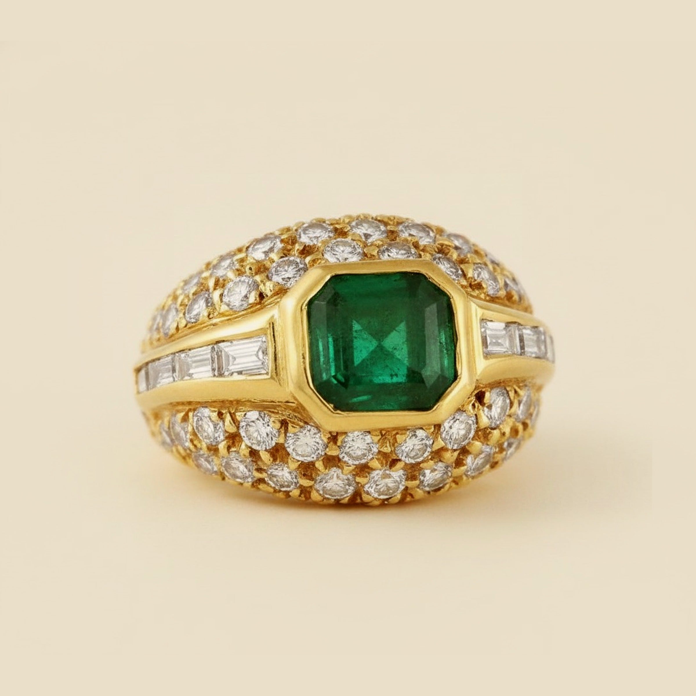 Estate Emerald and Diamond Ring