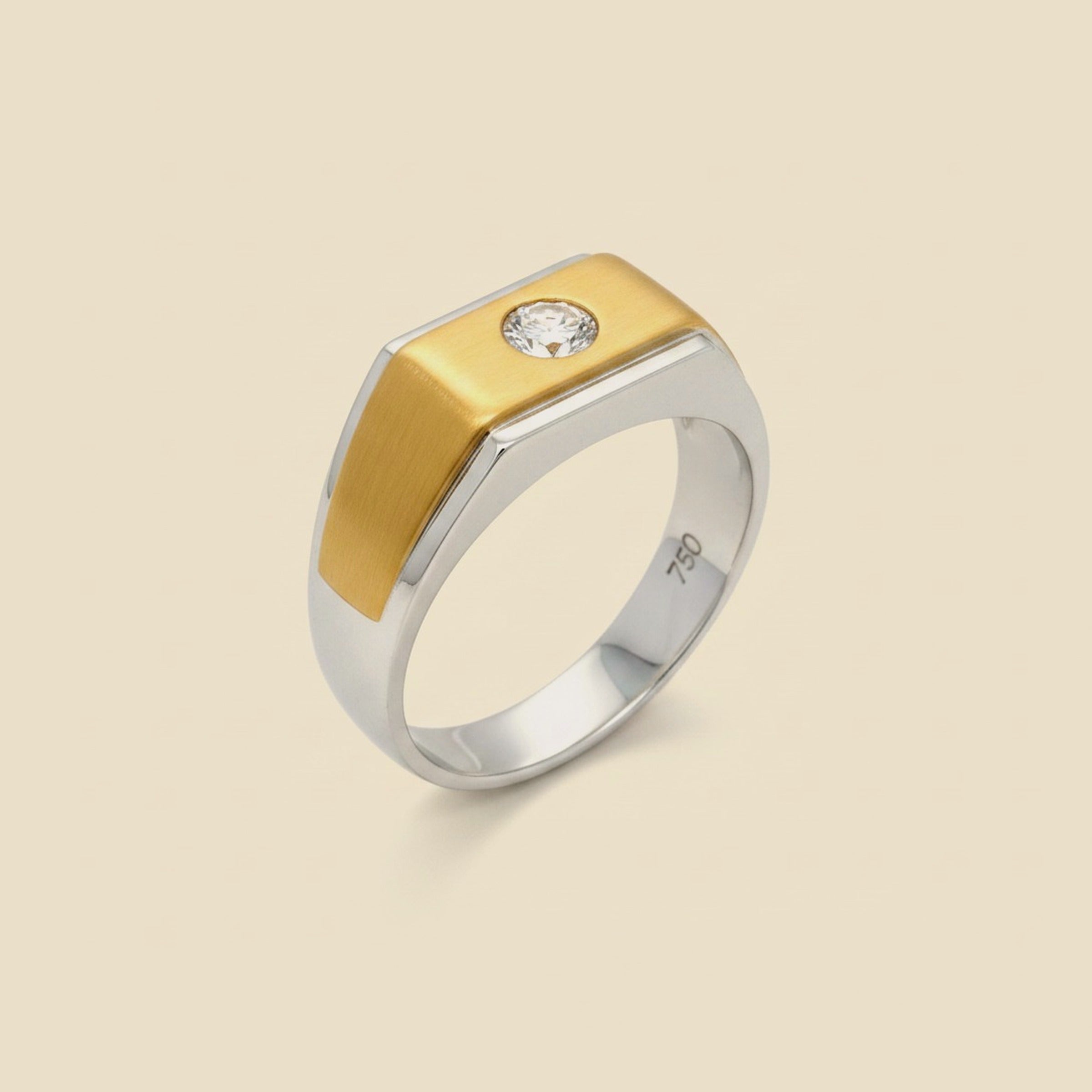 Gent's Two Tone 18k Diamond Ring
