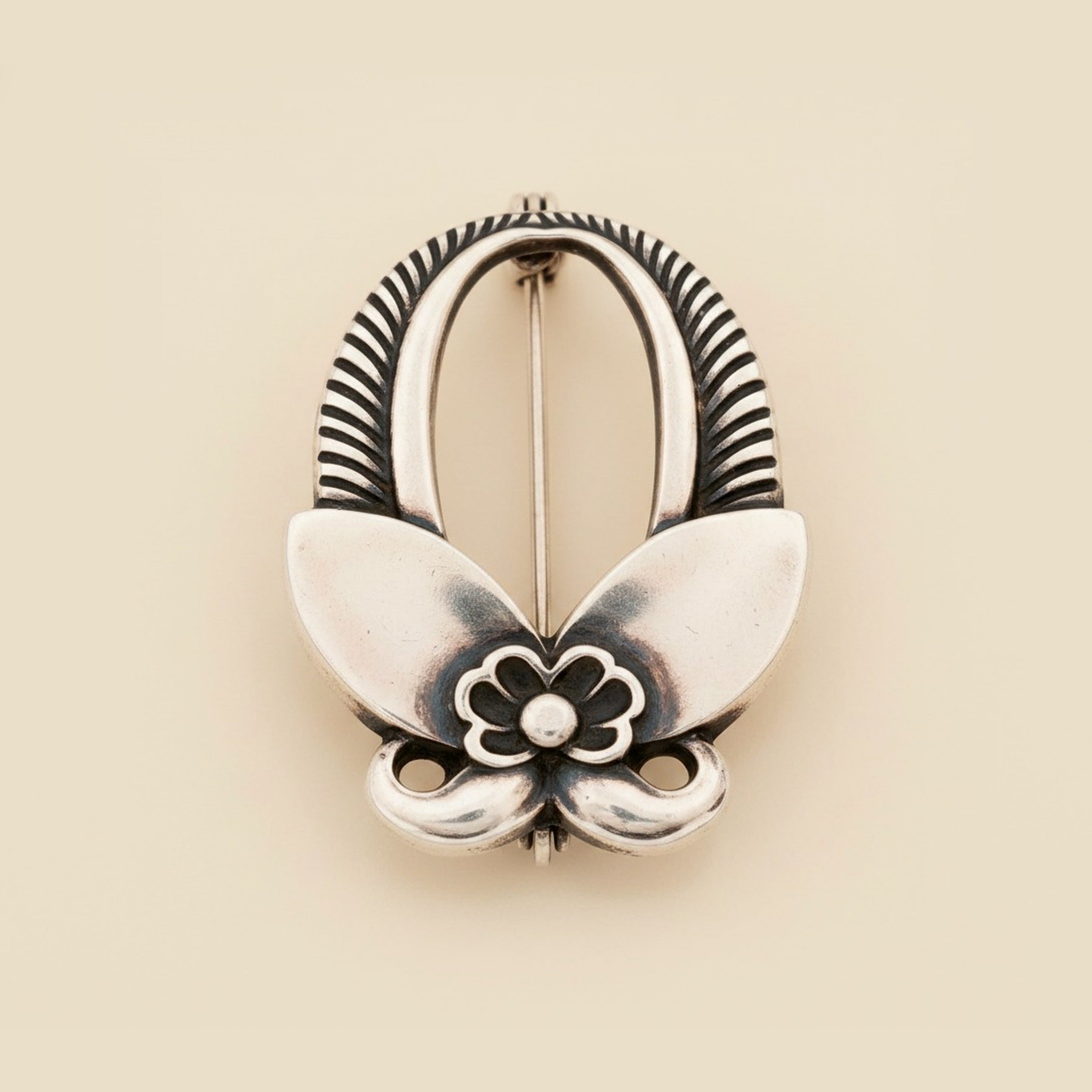 Georg Jensen Sterling Silver Danish Cactus Flower Pin – Empire Diamond