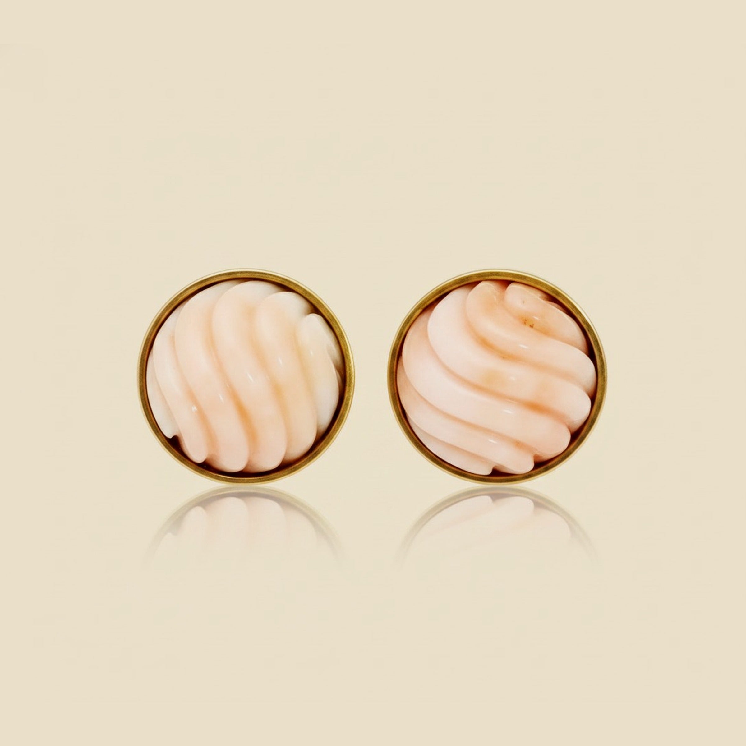 Grooved White & Pink Coral Earrings – Empire Diamond