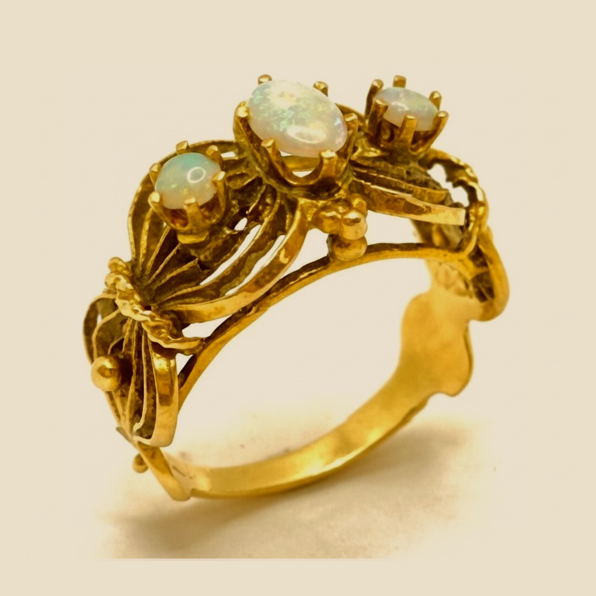 Handmade Bead Braid & Wire Opal Ring – Empire Diamond