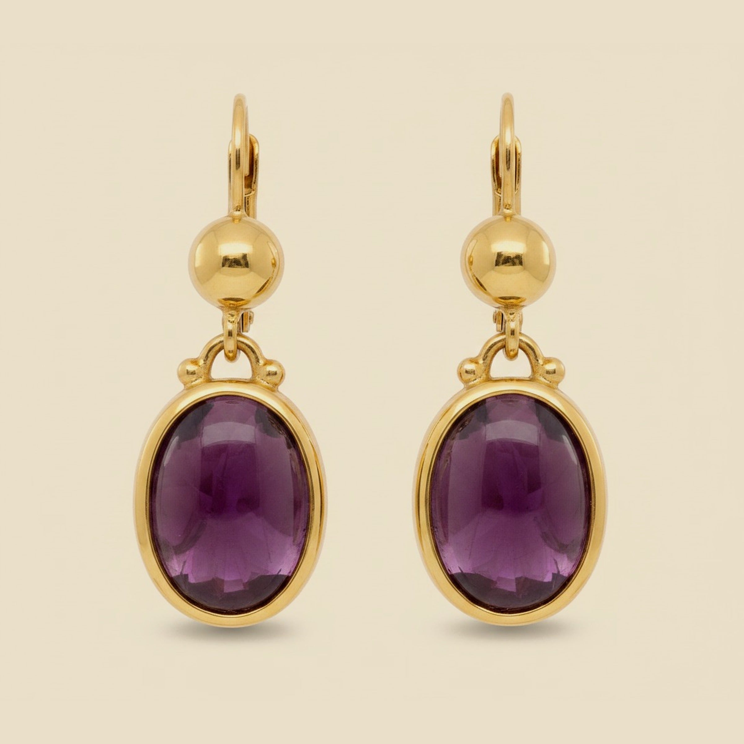Italy Carved Amethyst Hanging Earrings – Empire Diamond