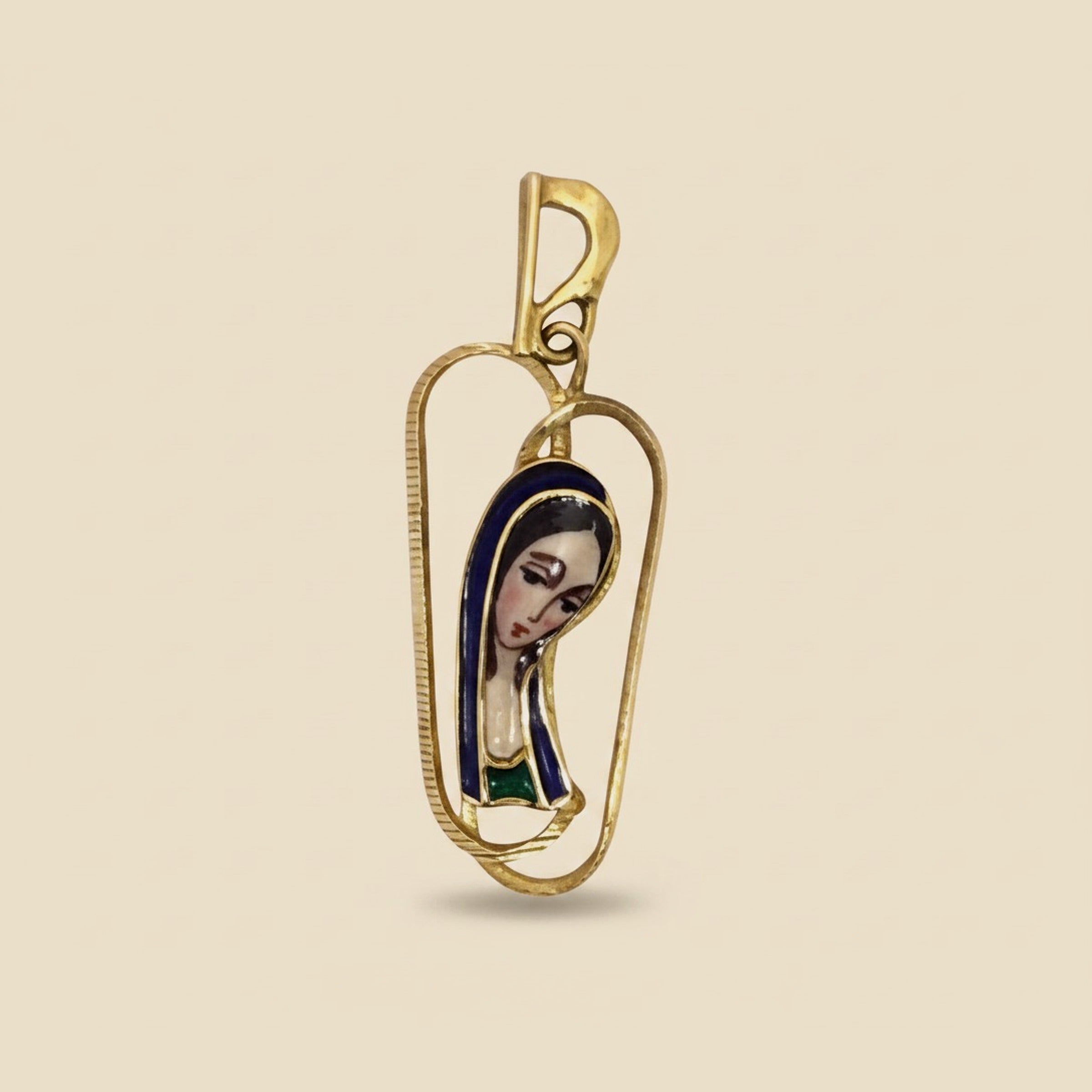 "Italy" Yellow Gold Hand Painted Enamel Pendant – Empire Diamond