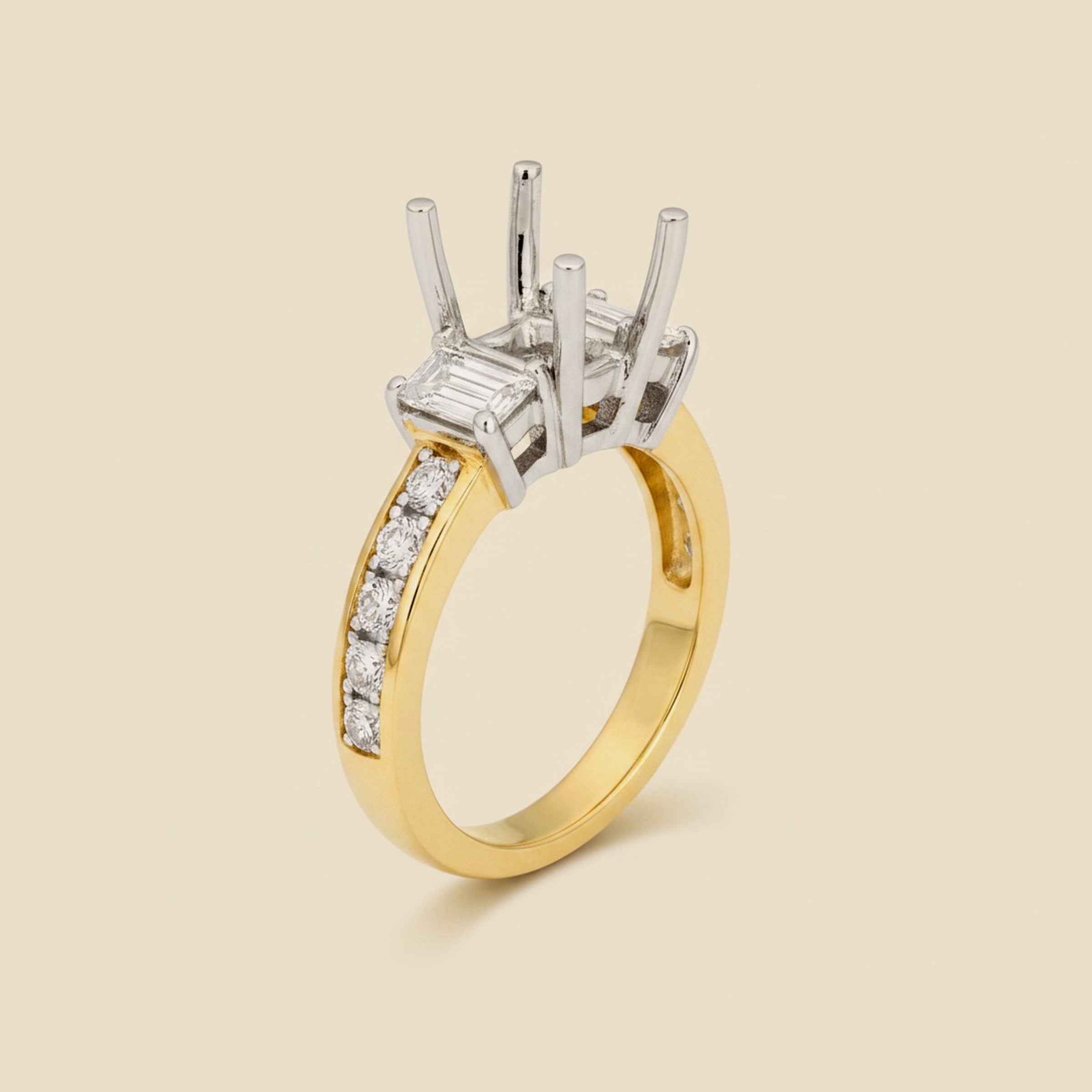 Martin Flyer Platinum & Yellow Gold Diamond Setting