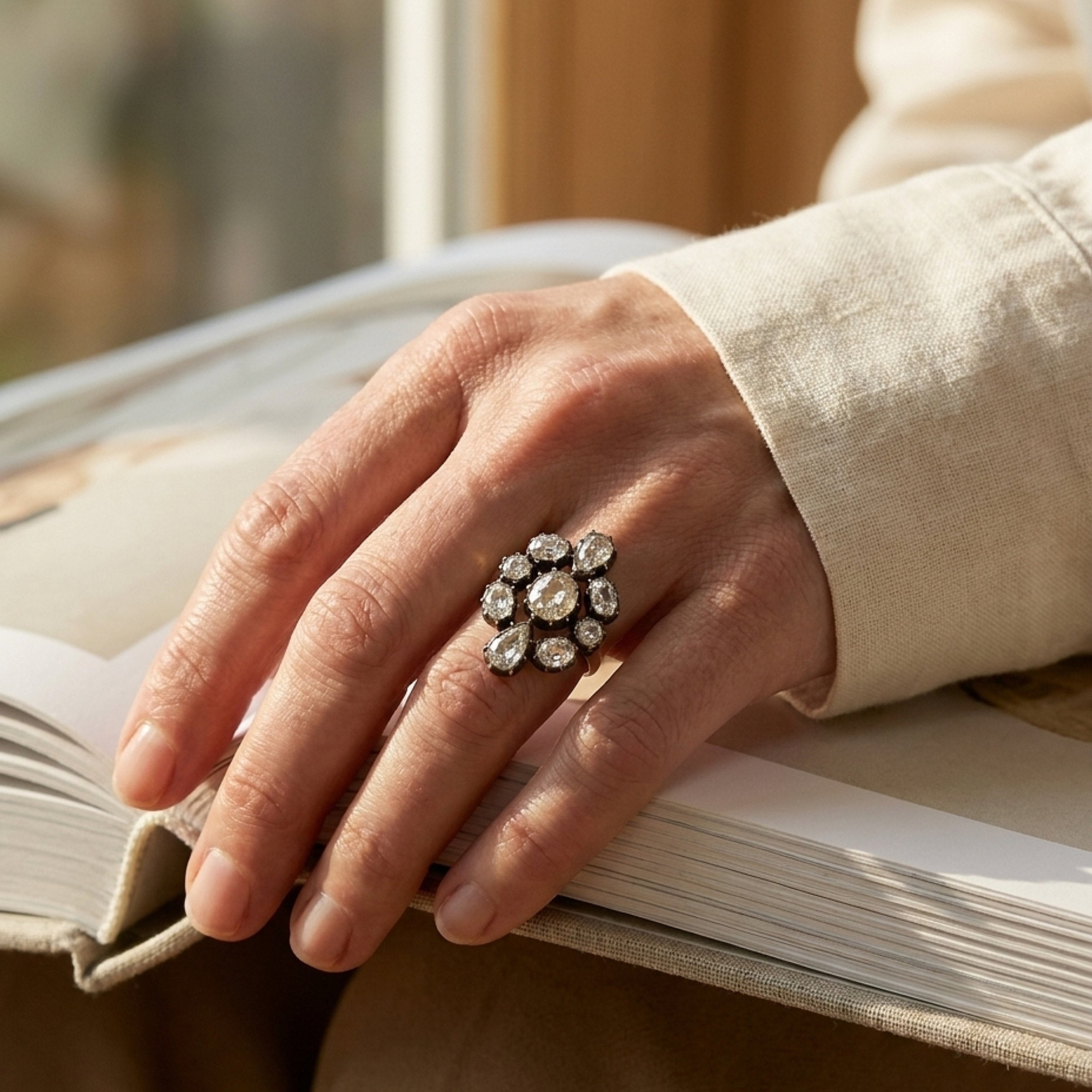 Sterling Silver & 14K Yellow Gold Quartz Crystal Ring