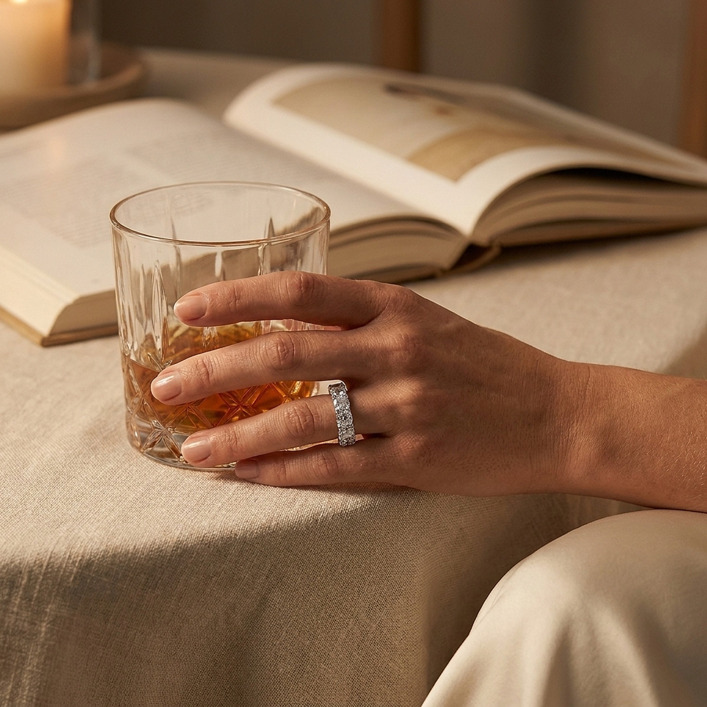 Platinum Cushion Cut Diamond Eternity Band