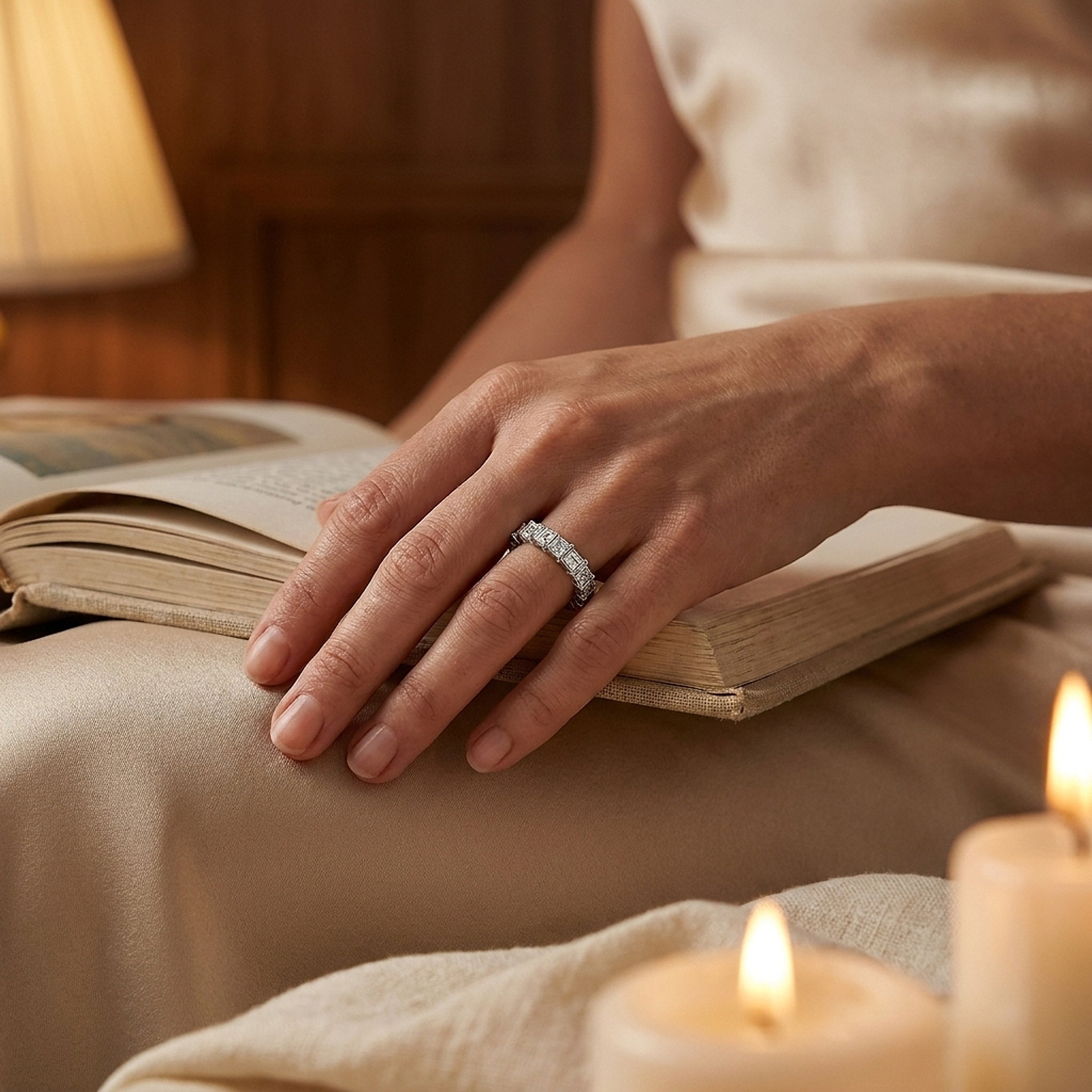 Platinum Princess Cut Diamond Eternity Band