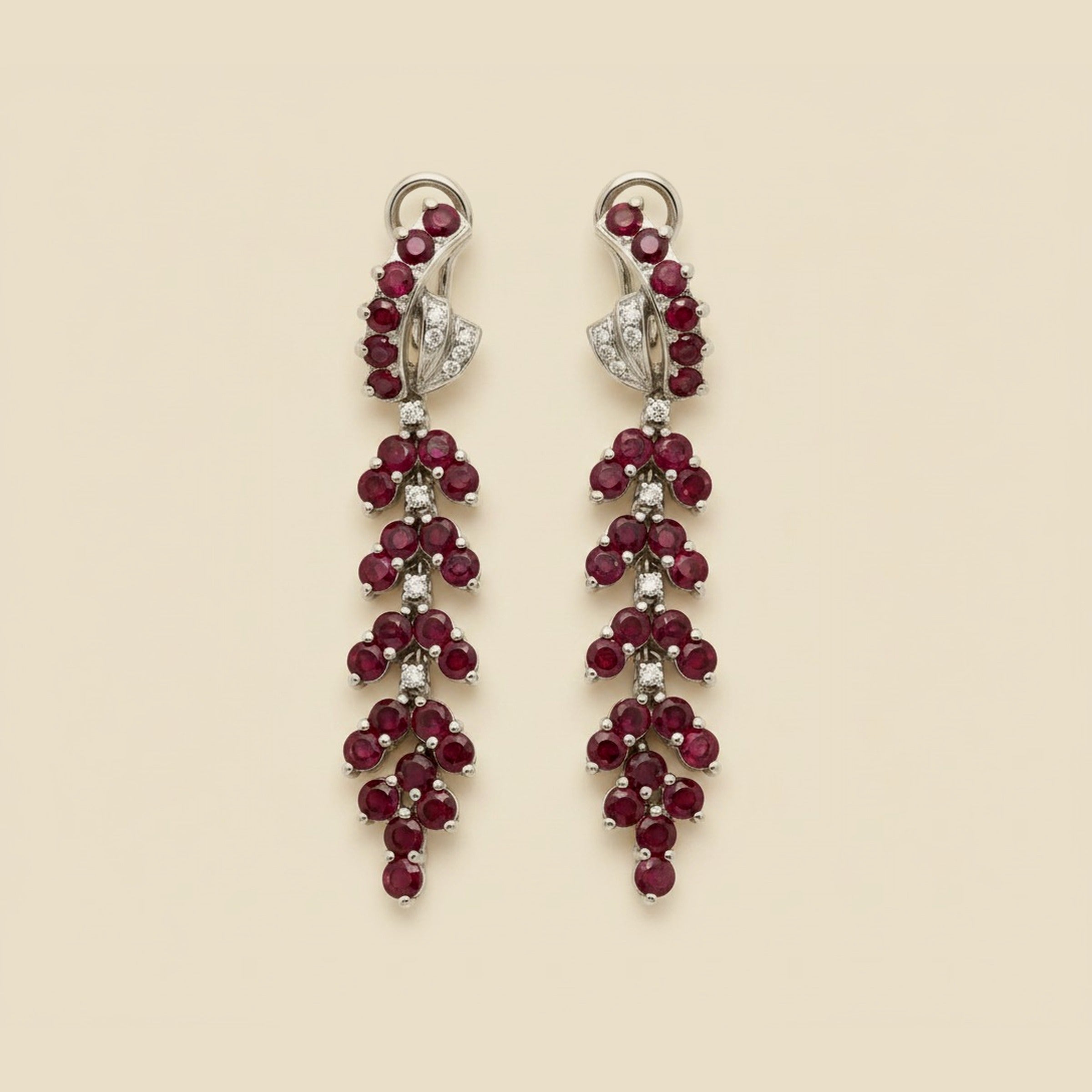 Natural Ruby & Diamond Cascading Drop Earrings – Empire Diamond