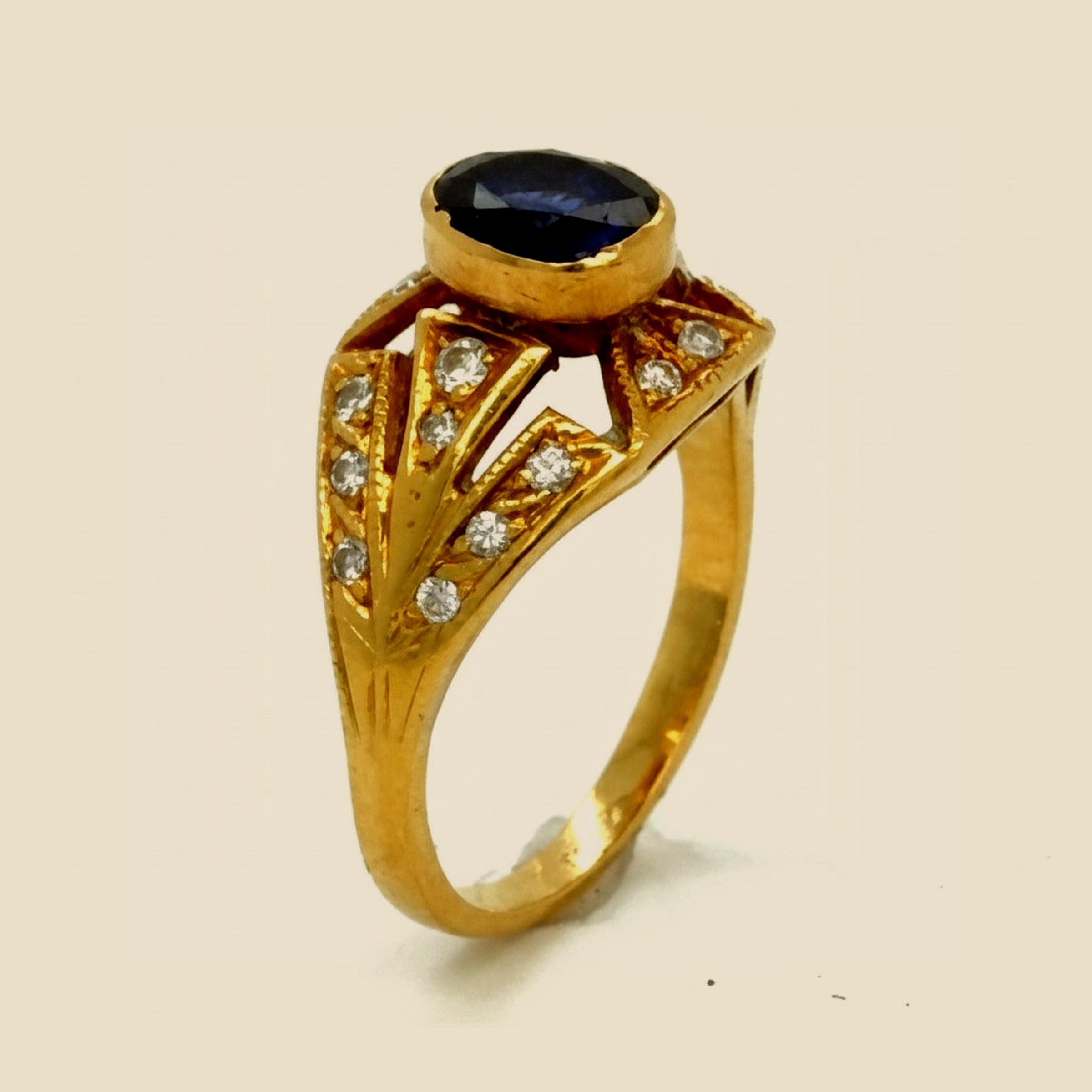 Open Work Sapphire & Diamond Ring – Empire Diamond