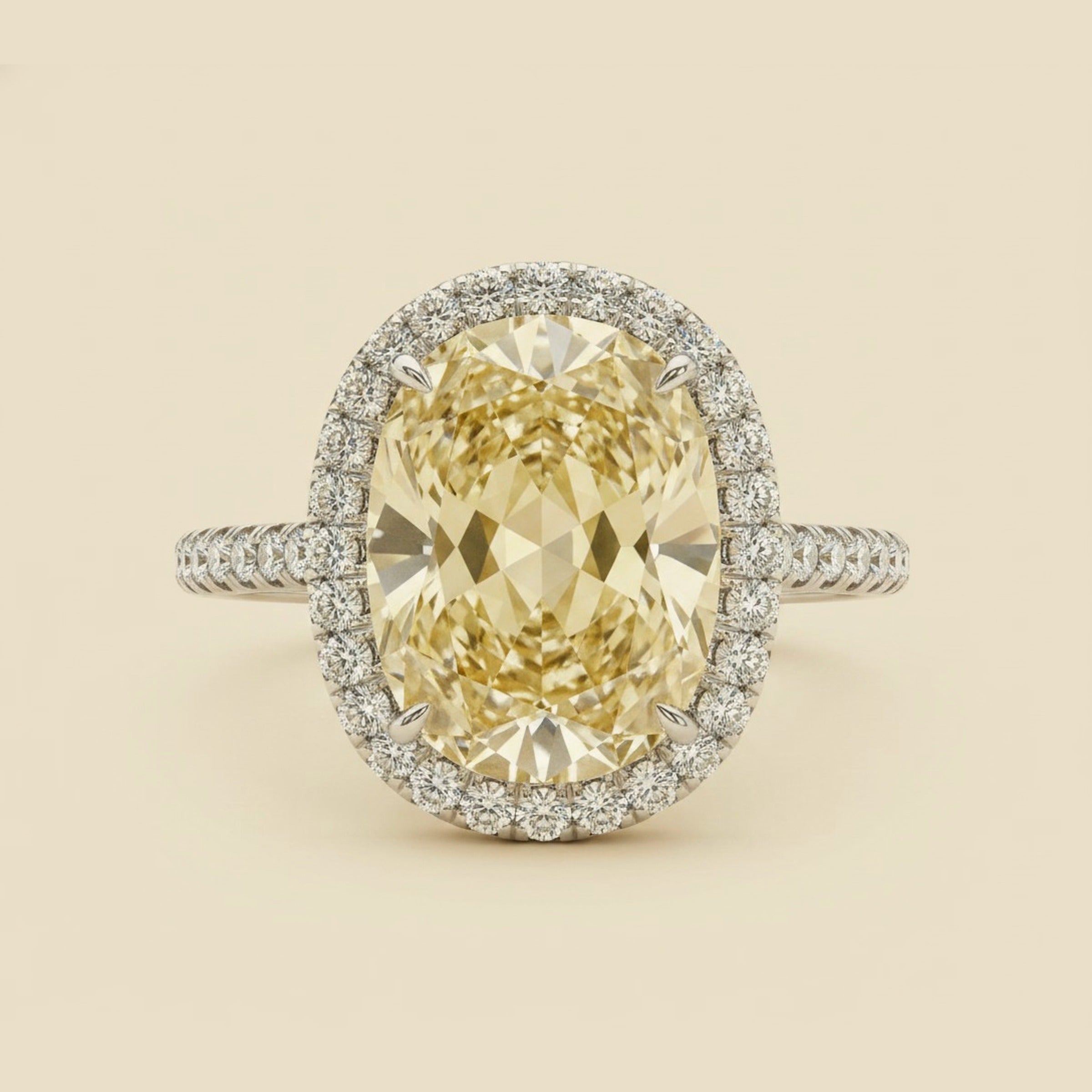 Oval Natural Fancy Yellow Diamond Ring