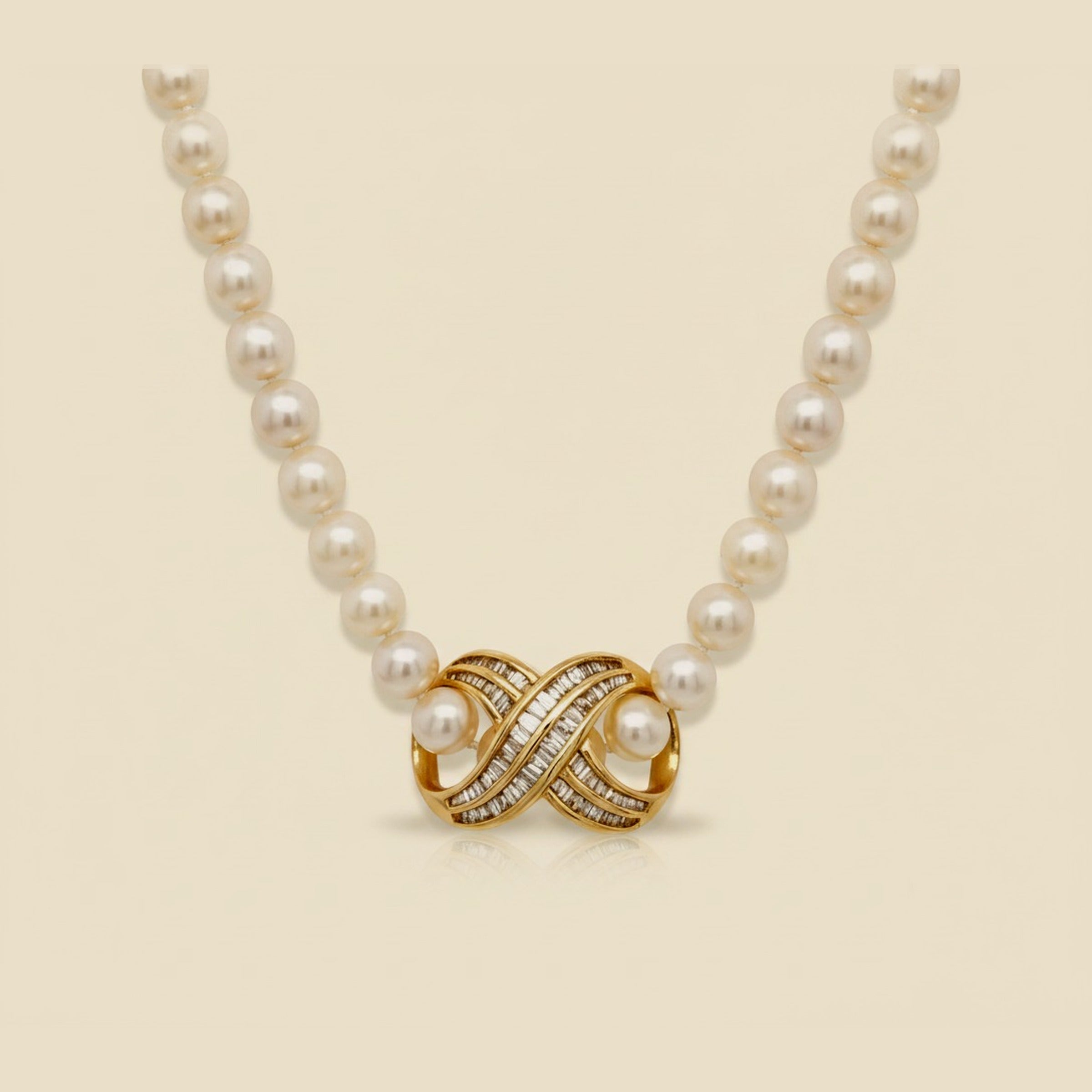 Pearl Choker with Diamond Slide Pendant – Empire Diamond
