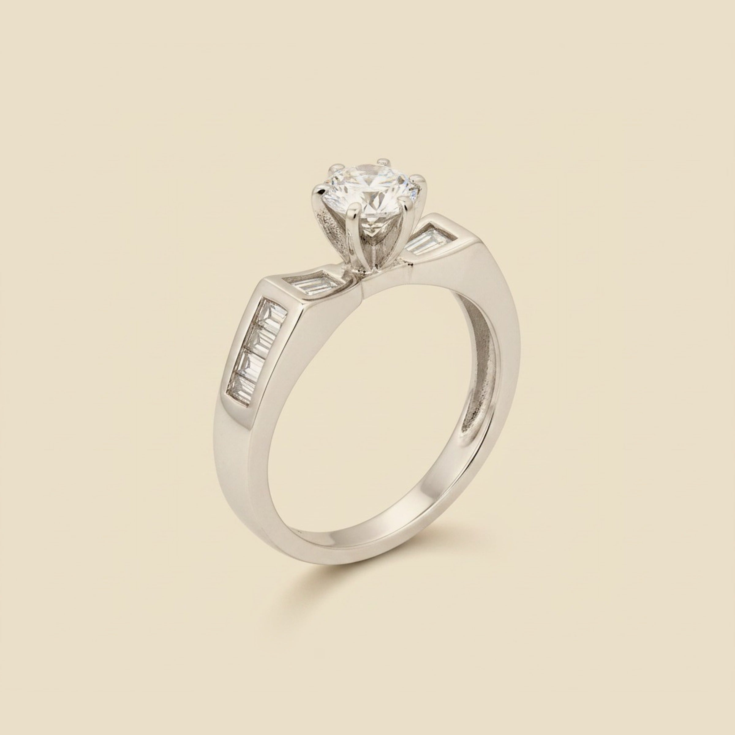 Platinum 6 Prong Diamond Engagement Ring