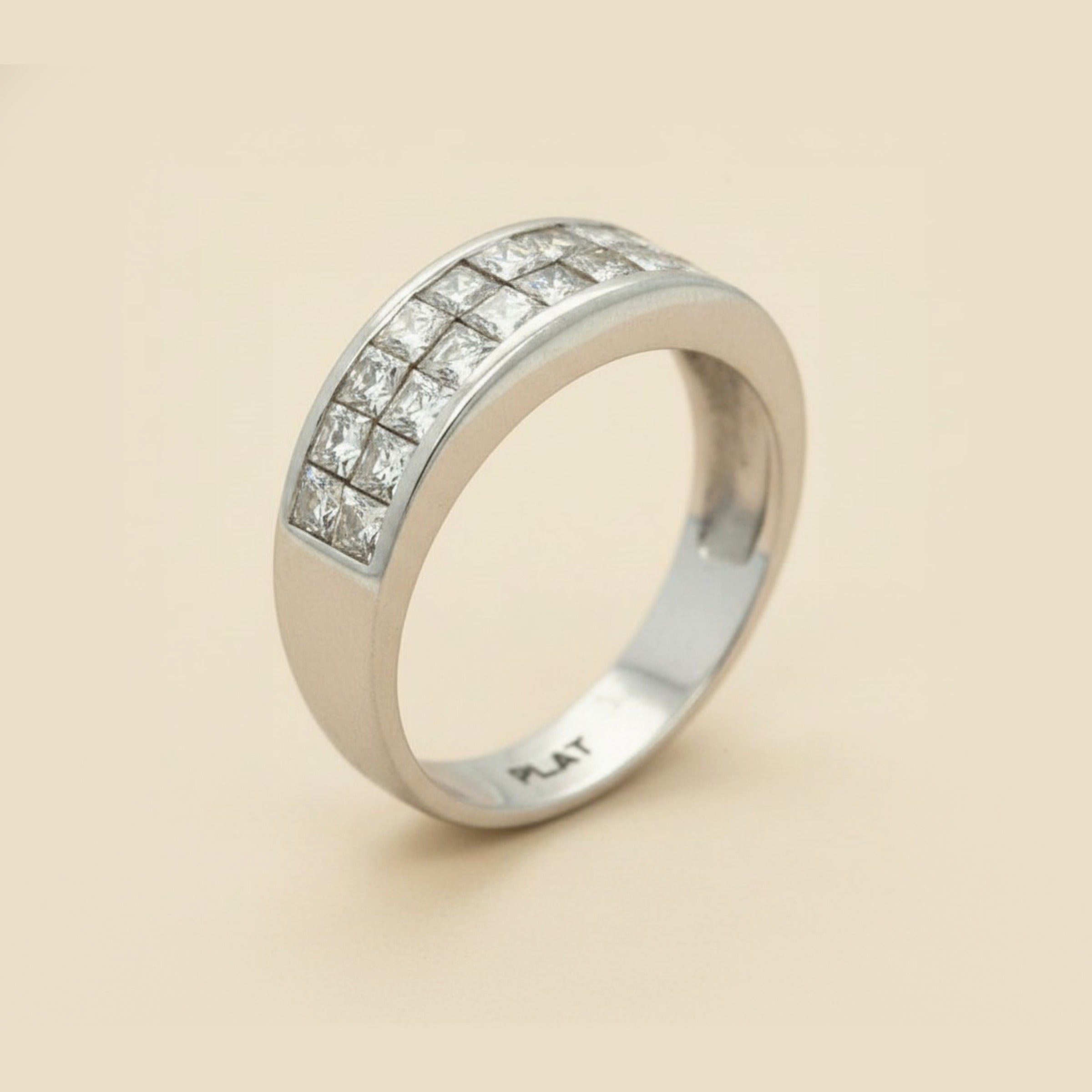Platinum Channel Set Diamond Eternity Band