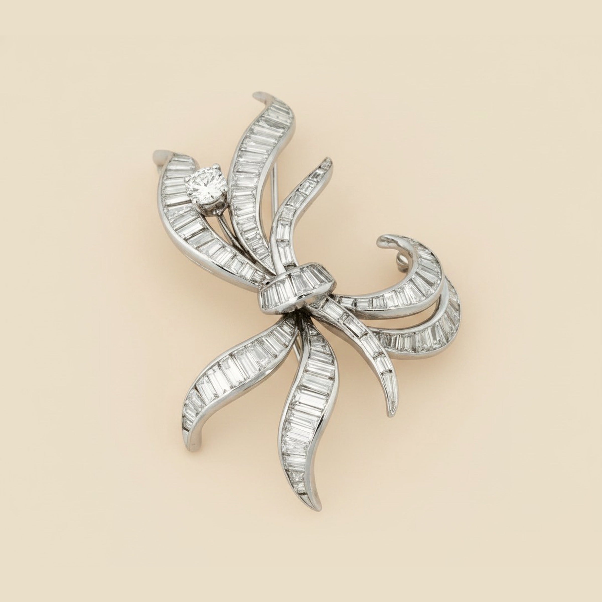 Platinum Diamond Spray Brooch