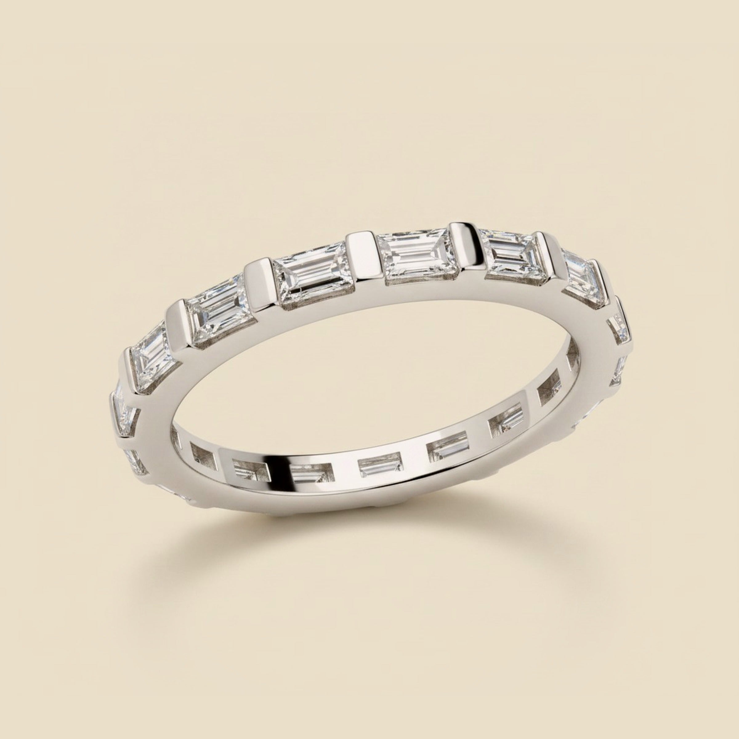 Platinum Eternity Band - 17 Straight Baguettes 1.38cts tw.