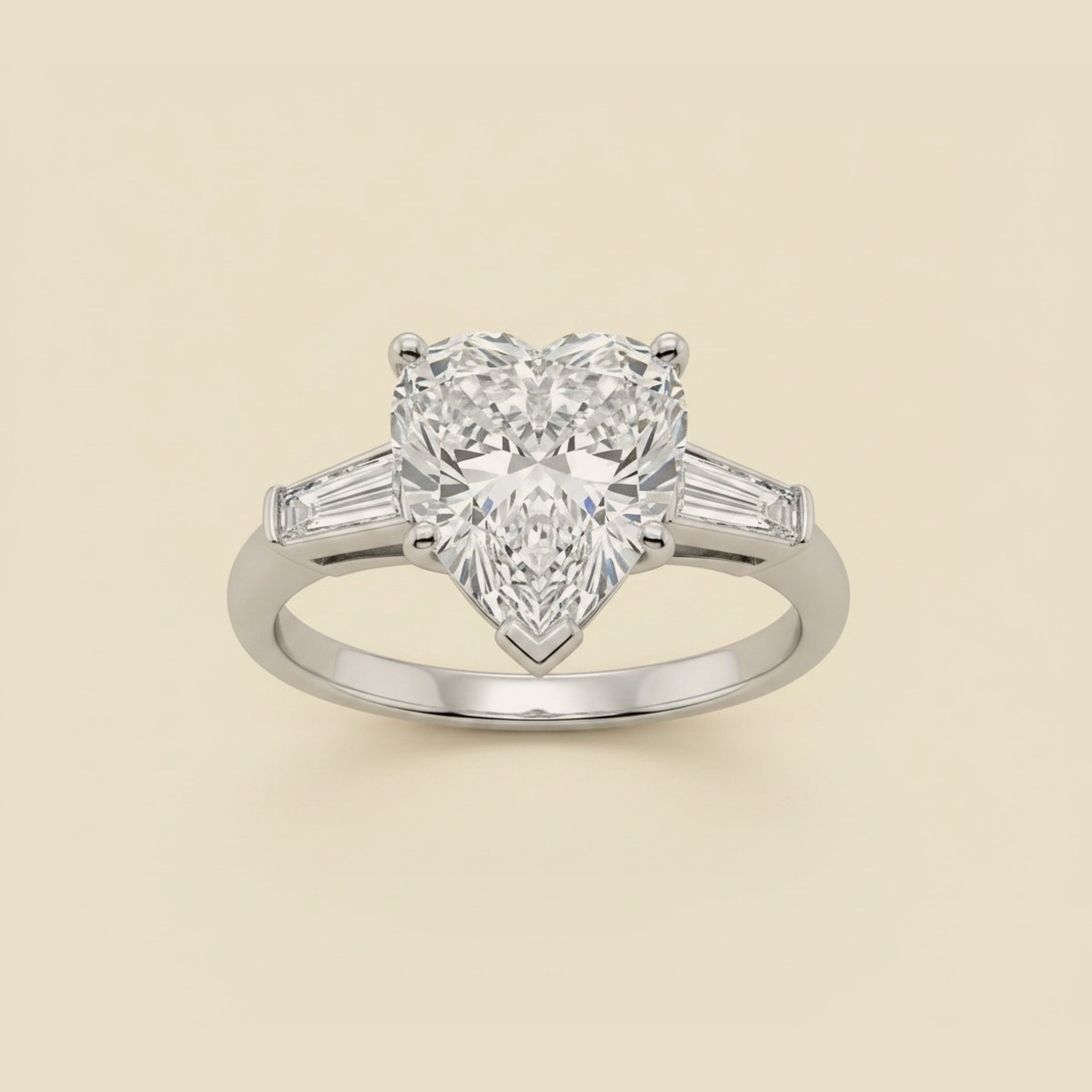 Platinum Pear Shaped Diamond Engagement Ring 2.65cts.