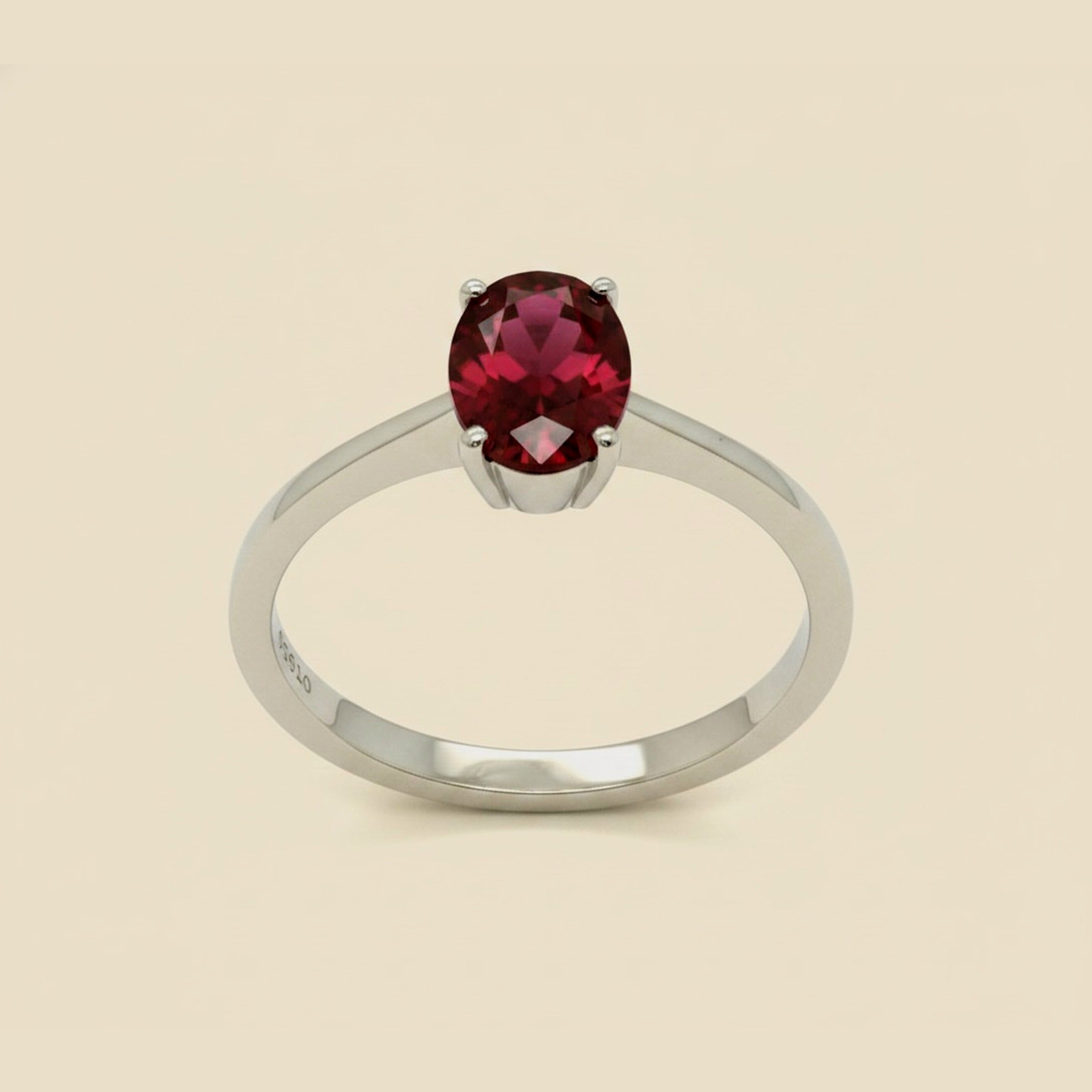 Platinum Rubellite Solitaire Ring