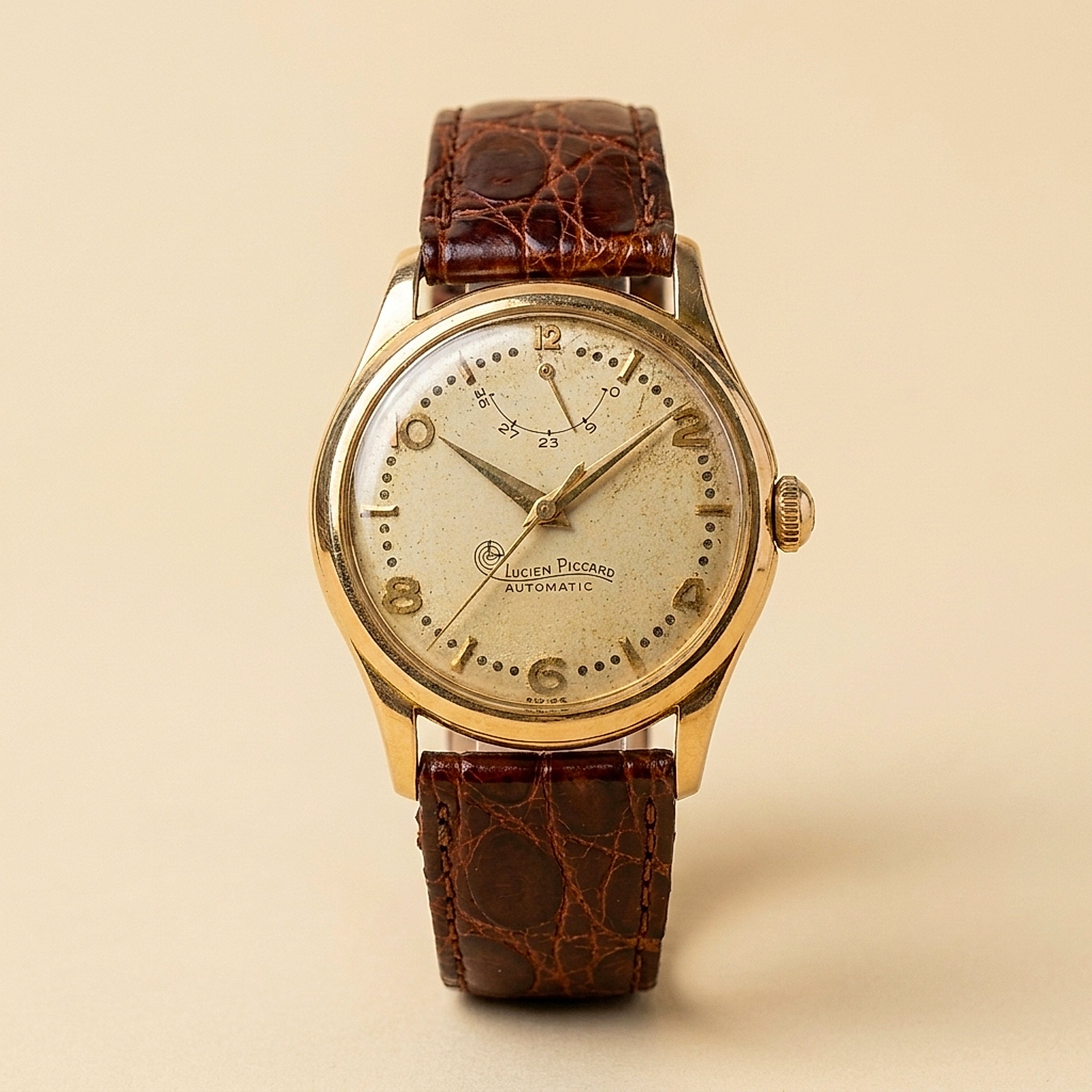 14K Yellow Gold Lucien Piccard Rotomatic Wrist Watch