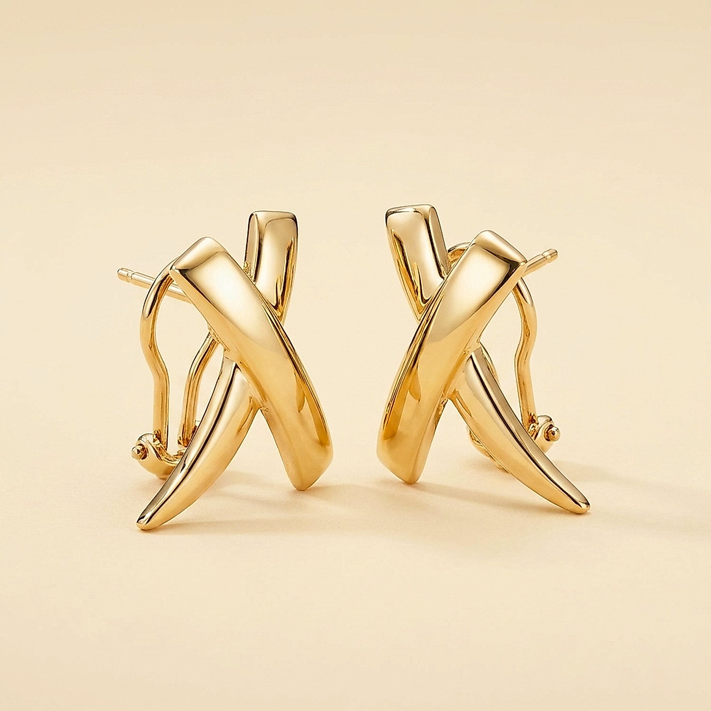 1989 Paloma Picasso Tiffany & Co. 18K "X" Earrings