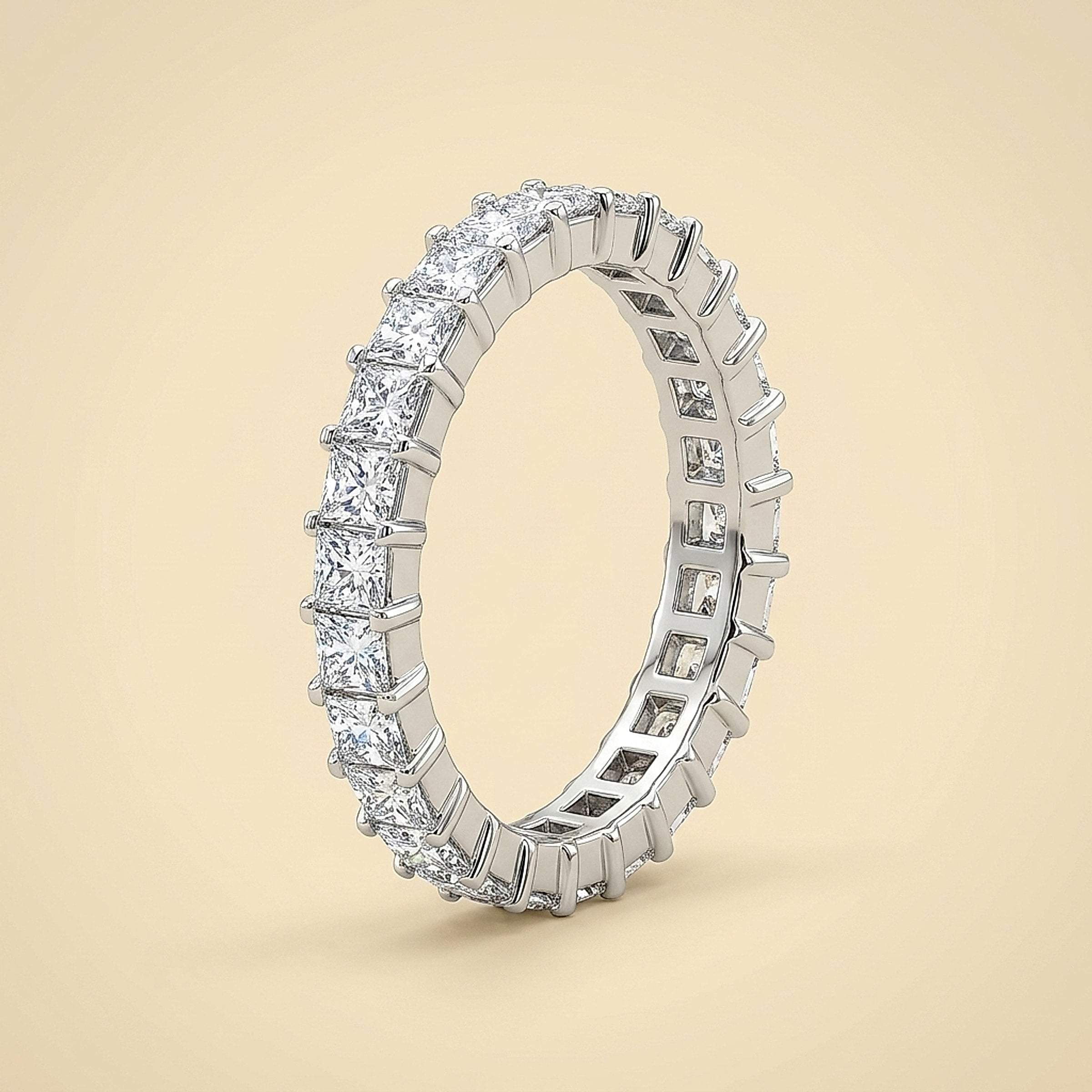 Platinum Princess Cut Diamond Eternity Band