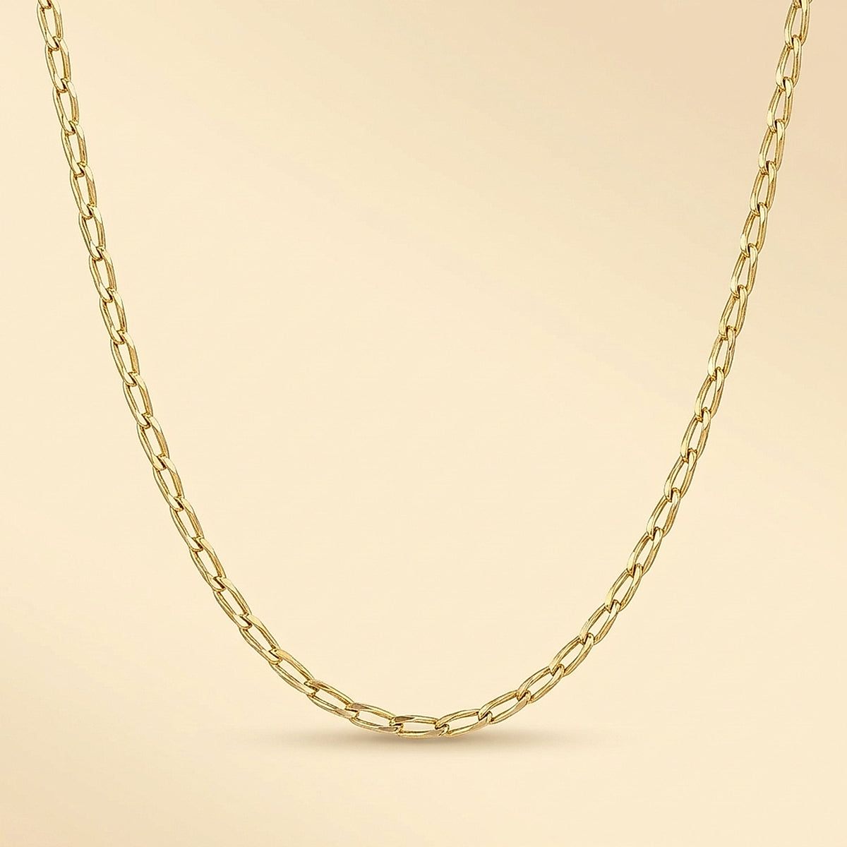 14K Yellow Gold Twist or Paperclip Link Chain Necklace